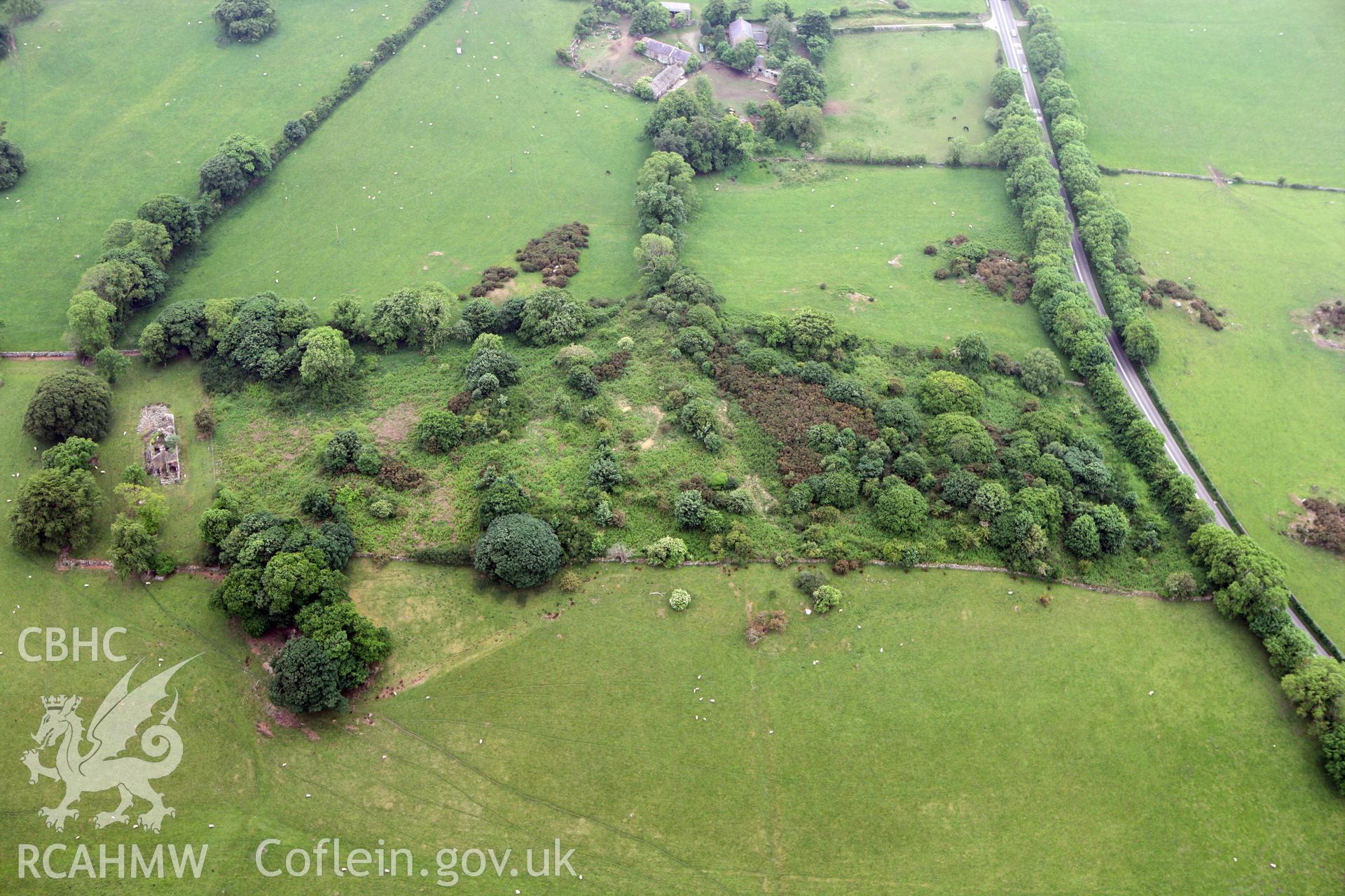 RCAHMW colour oblique photograph of Dinas Cadnant, settlement complex. Taken by Toby Driver on 10/06/2010.