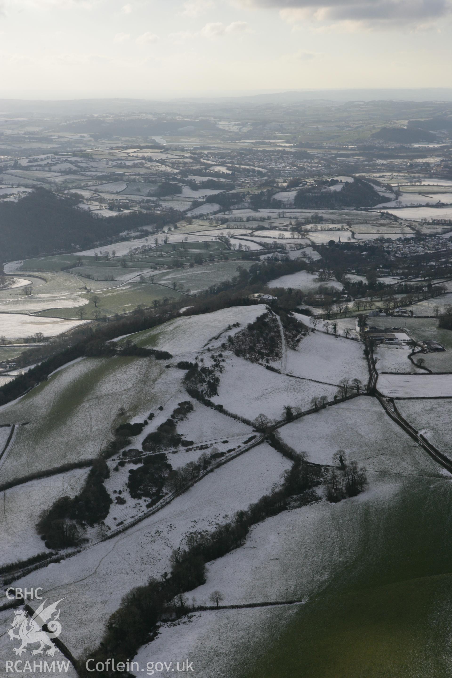 RCAHMW colour oblique photograph of Merlins Hill Hillfort. Taken by Toby Driver on 01/12/2010.
