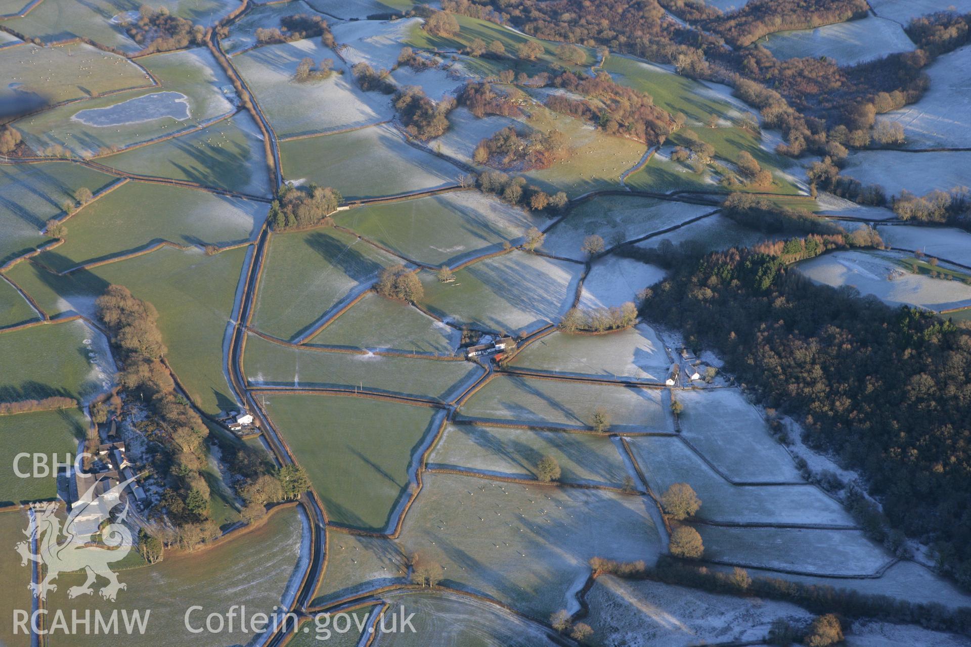 RCAHMW colour oblique photograph of Llys Brychan, Roman villa. Taken by Toby Driver on 08/12/2010.