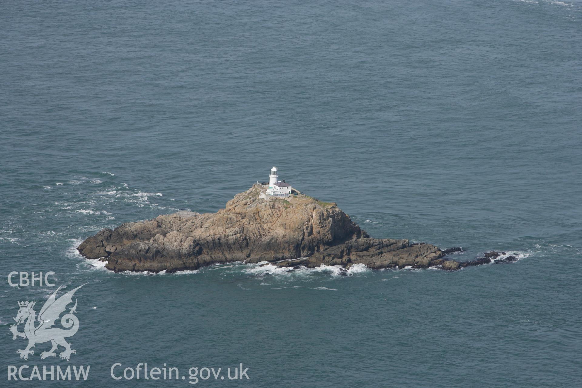 RCAHMW colour oblique photograph of South Bishop Lighthouse, west of Ramsey Island. Taken by Toby Driver on 09/09/2010.