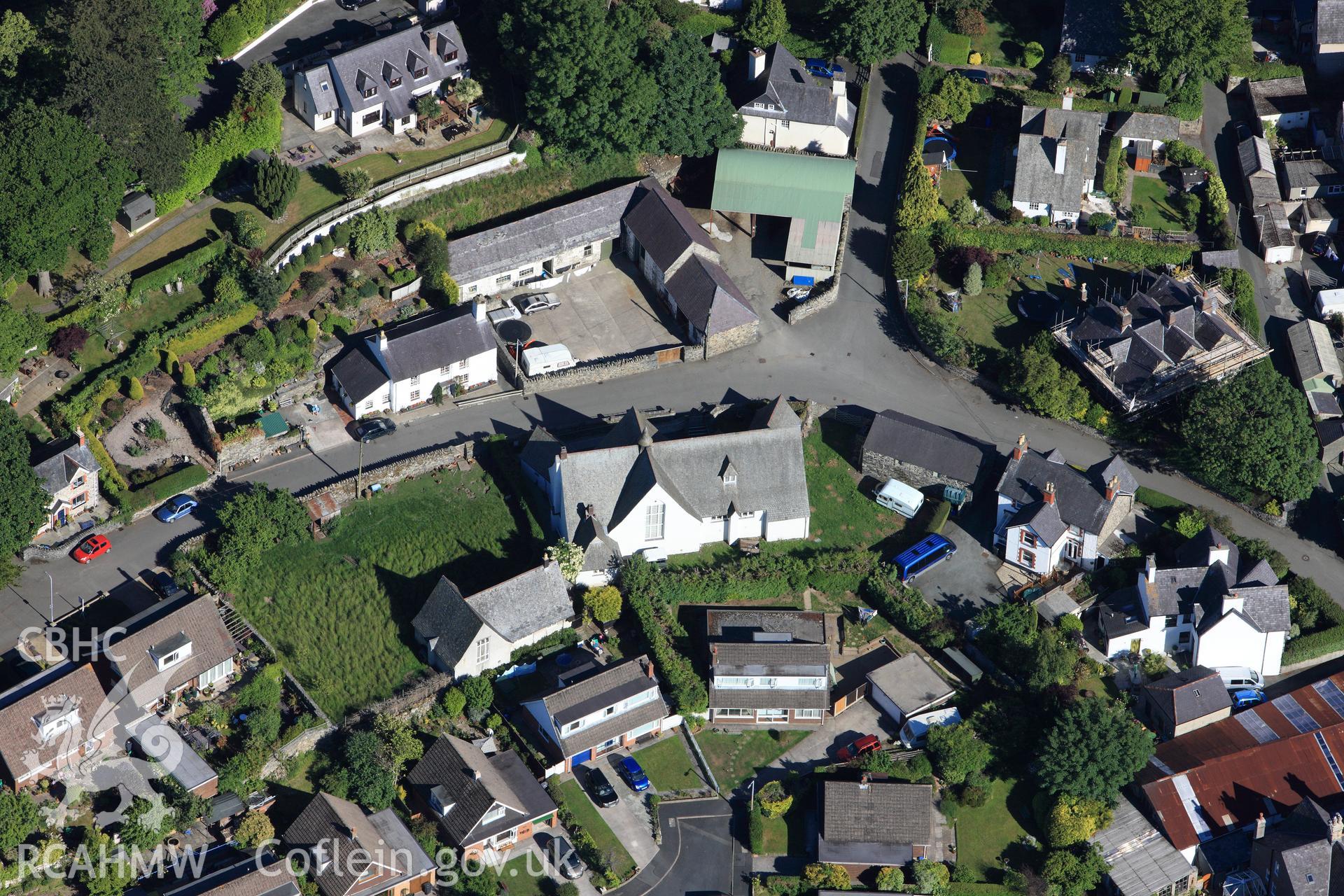 RCAHMW colour oblique photograph of Church Institute, Park Road, Llanfairfechan. Taken by Toby Driver on 16/06/2010.