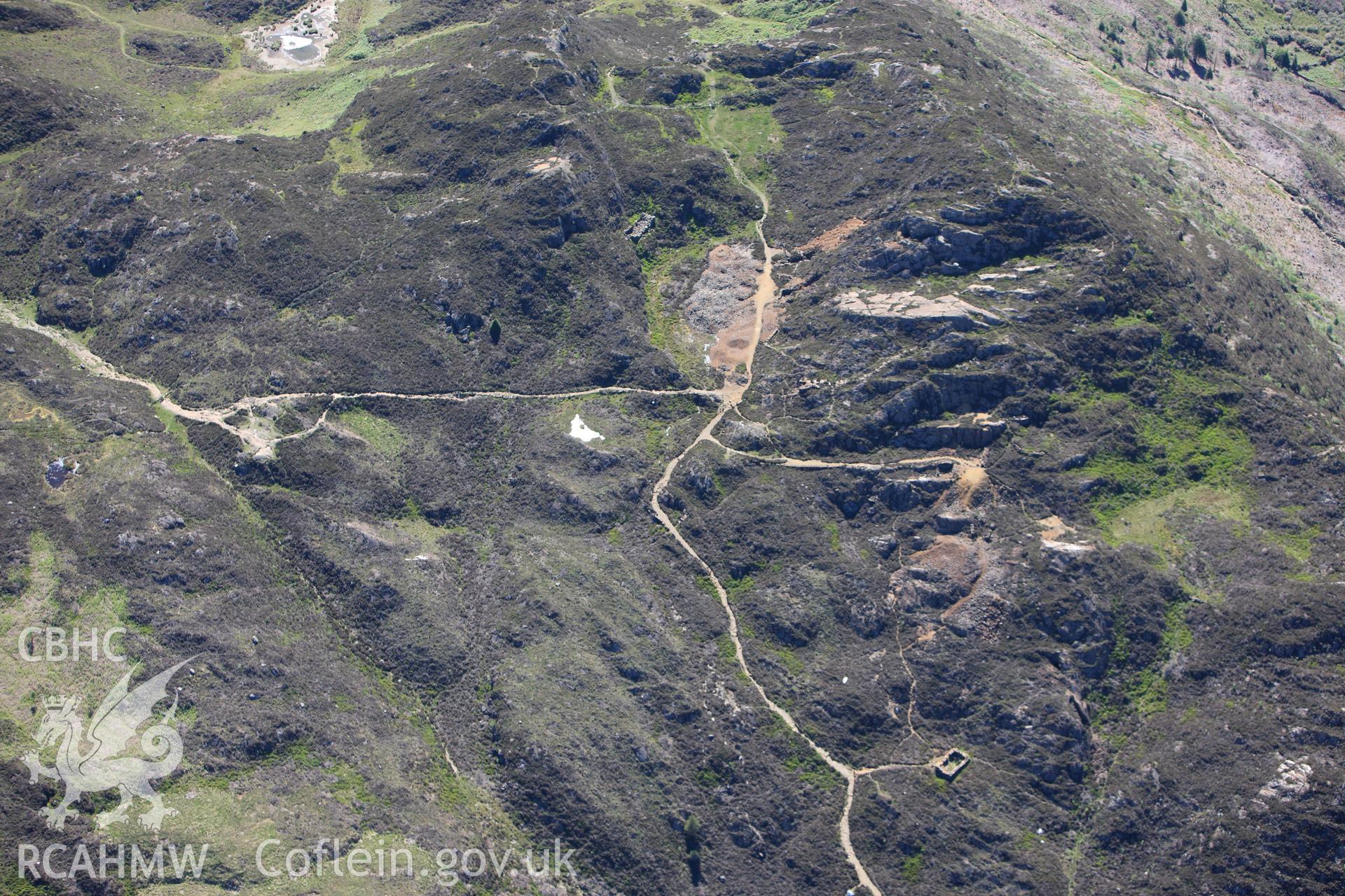 RCAHMW colour oblique photograph of Llwyndu Copper Mines processing area. Taken by Toby Driver on 16/06/2010.