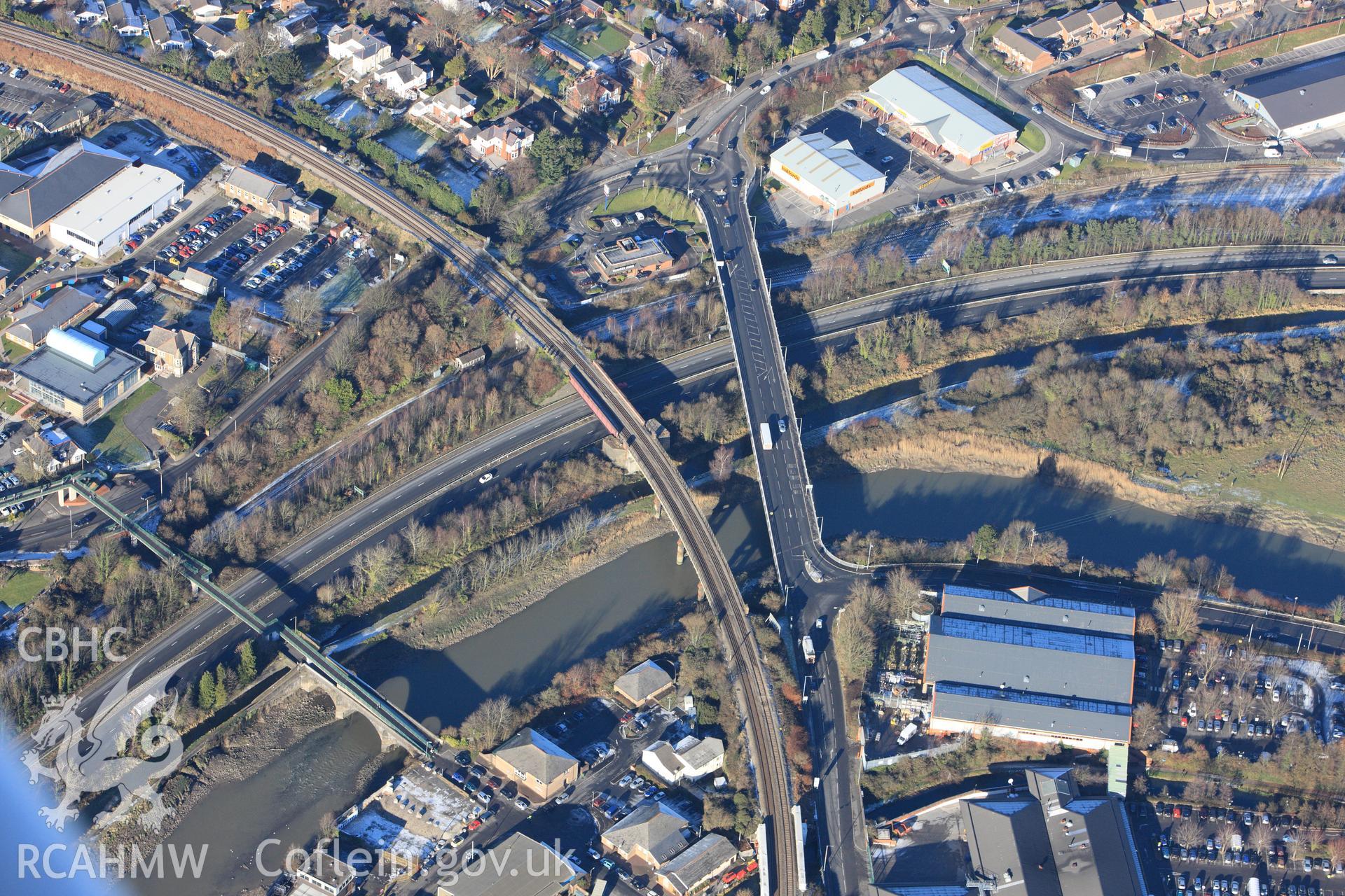 RCAHMW colour oblique photograph of Neath Bridge. Taken by Toby Driver on 08/12/2010.