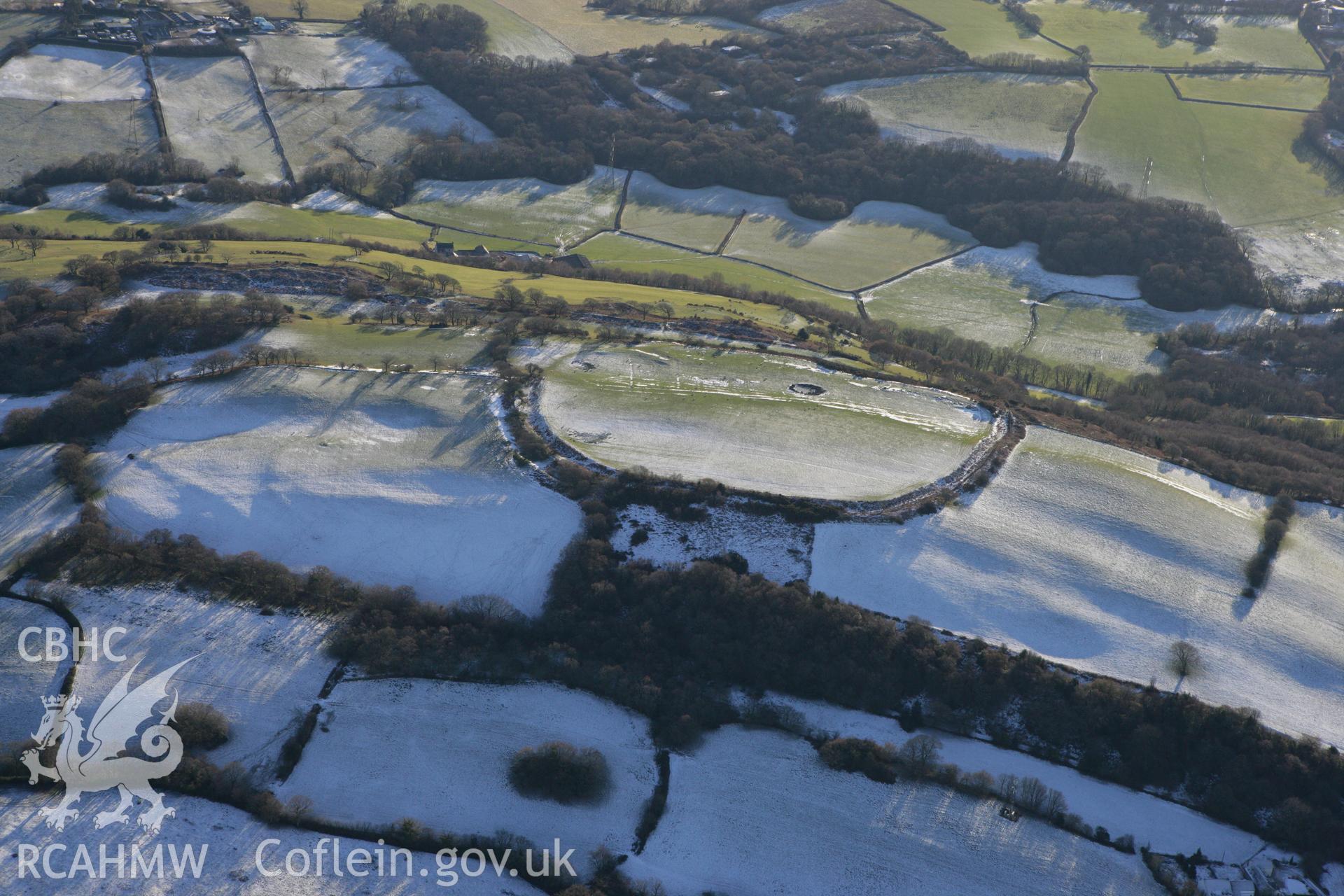 RCAHMW colour oblique photograph of Caerau hillfort. Taken by Toby Driver on 08/12/2010.