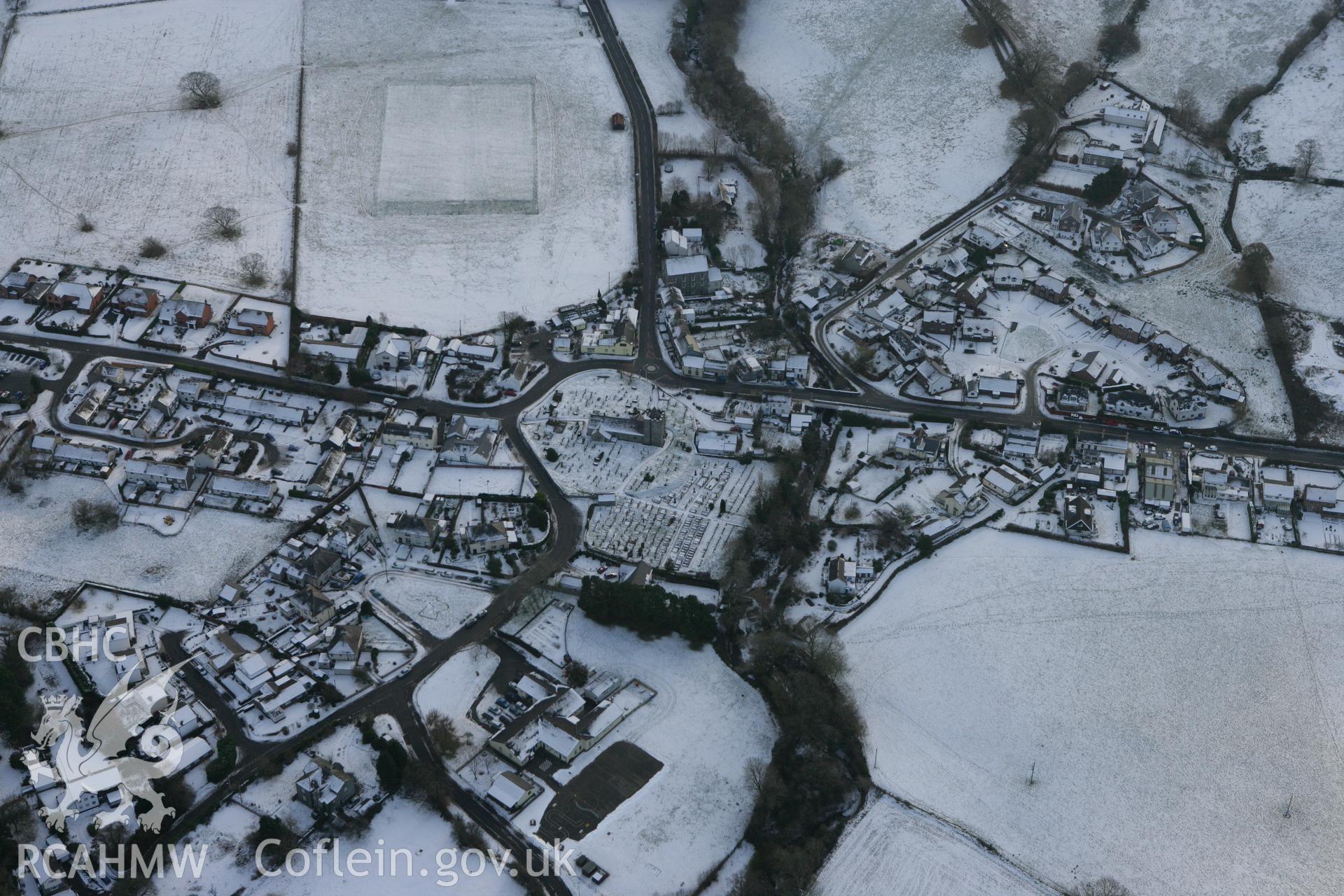 RCAHMW colour oblique photograph of Llanilar village. Taken by Toby Driver on 02/12/2010.