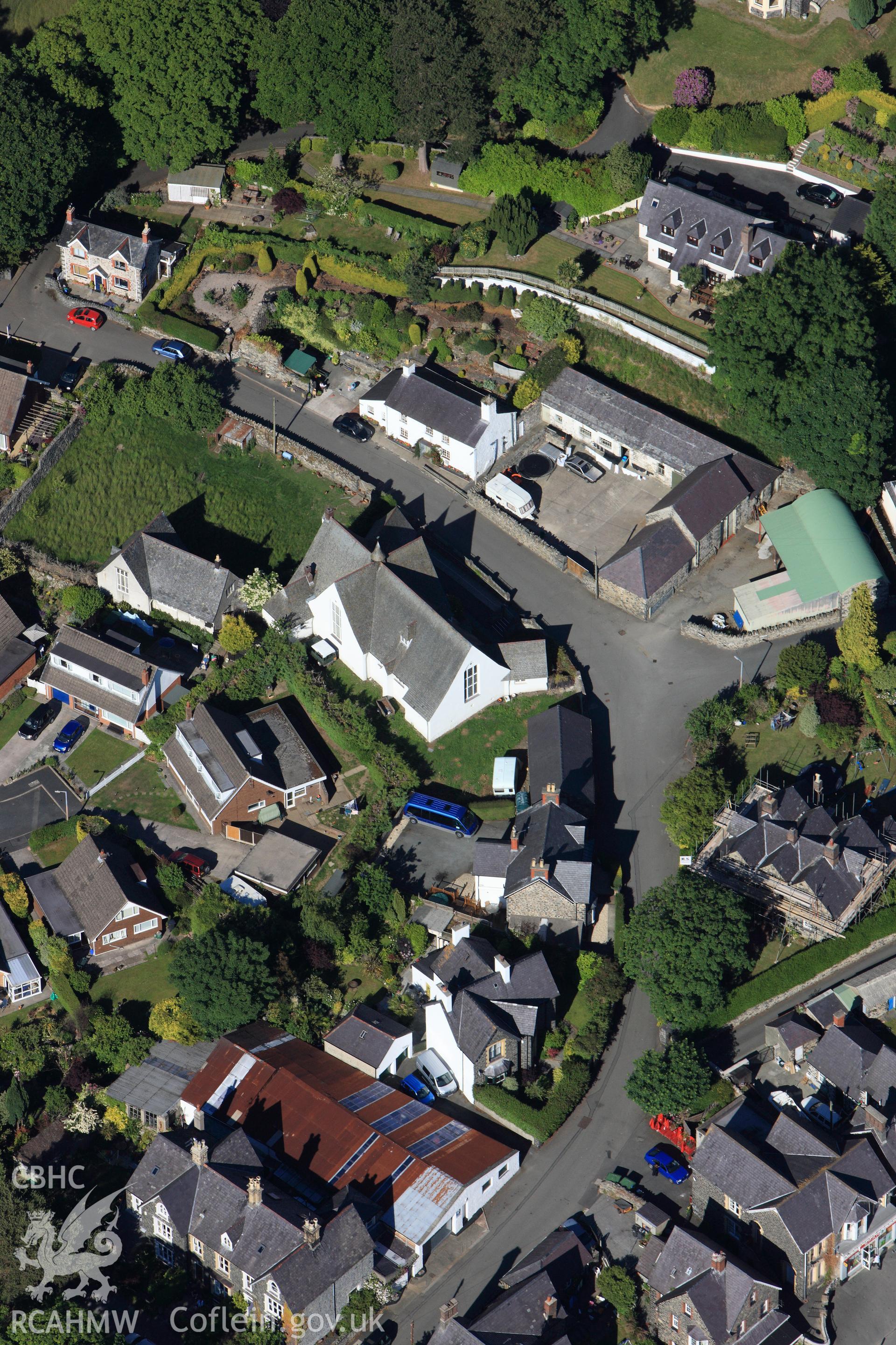 RCAHMW colour oblique photograph of Church Institute, Park Road, Llanfairfechan. Taken by Toby Driver on 16/06/2010.