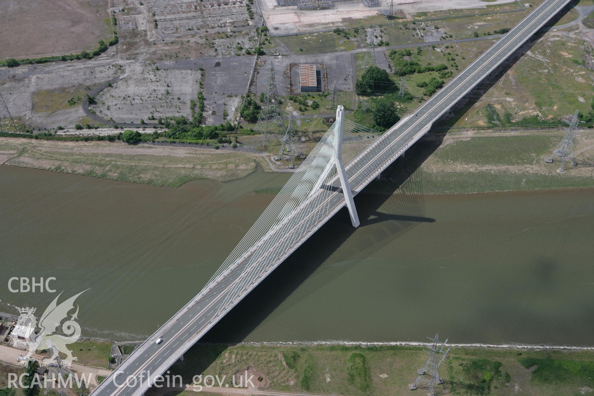 RCAHMW colour oblique photograph of Connah's Quay road bridge. Taken by Toby Driver on 27/05/2010.