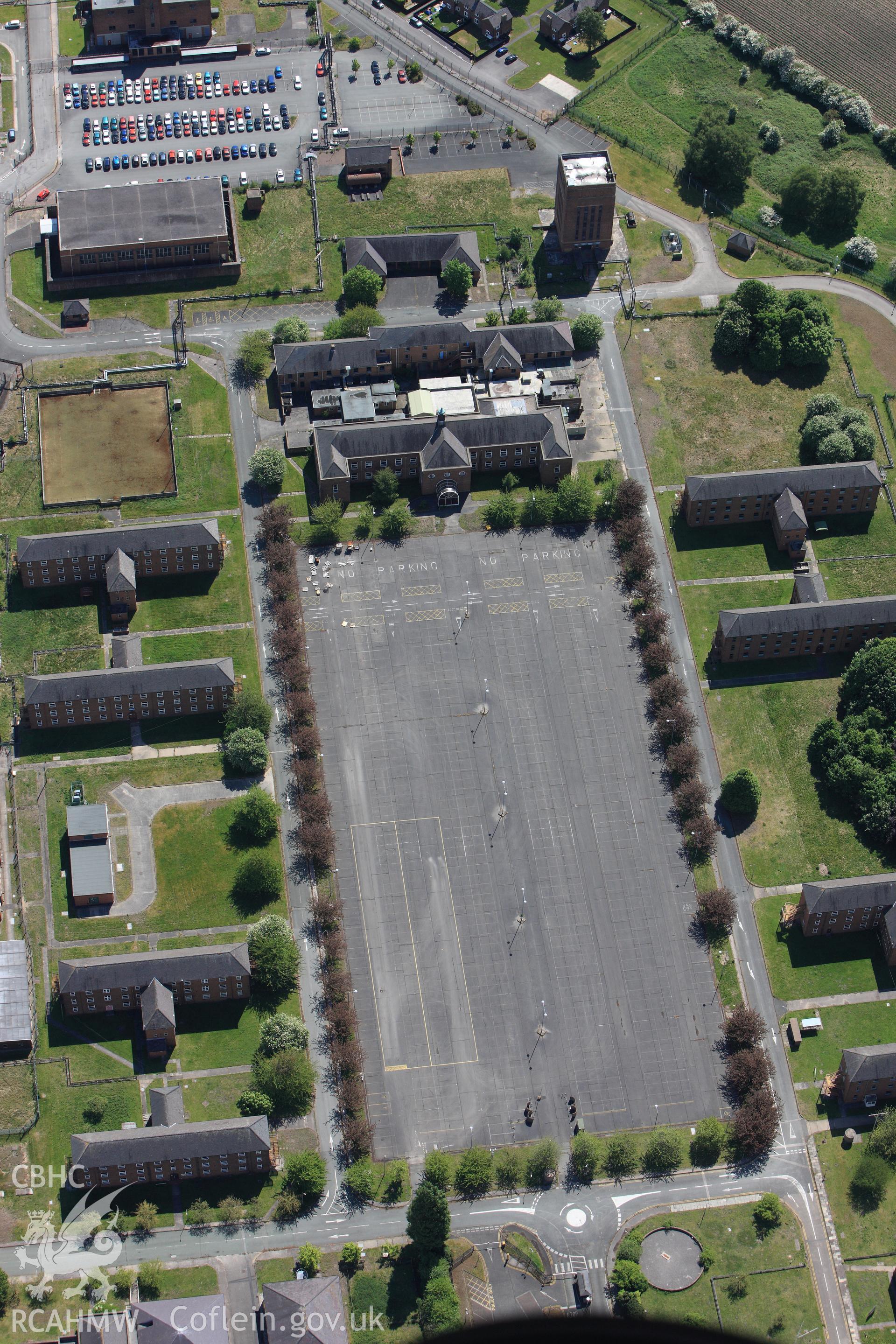 RCAHMW colour oblique photograph of Sealand Airfield, North Shotwick, near Queensferry. Taken by Toby Driver on 27/05/2010.