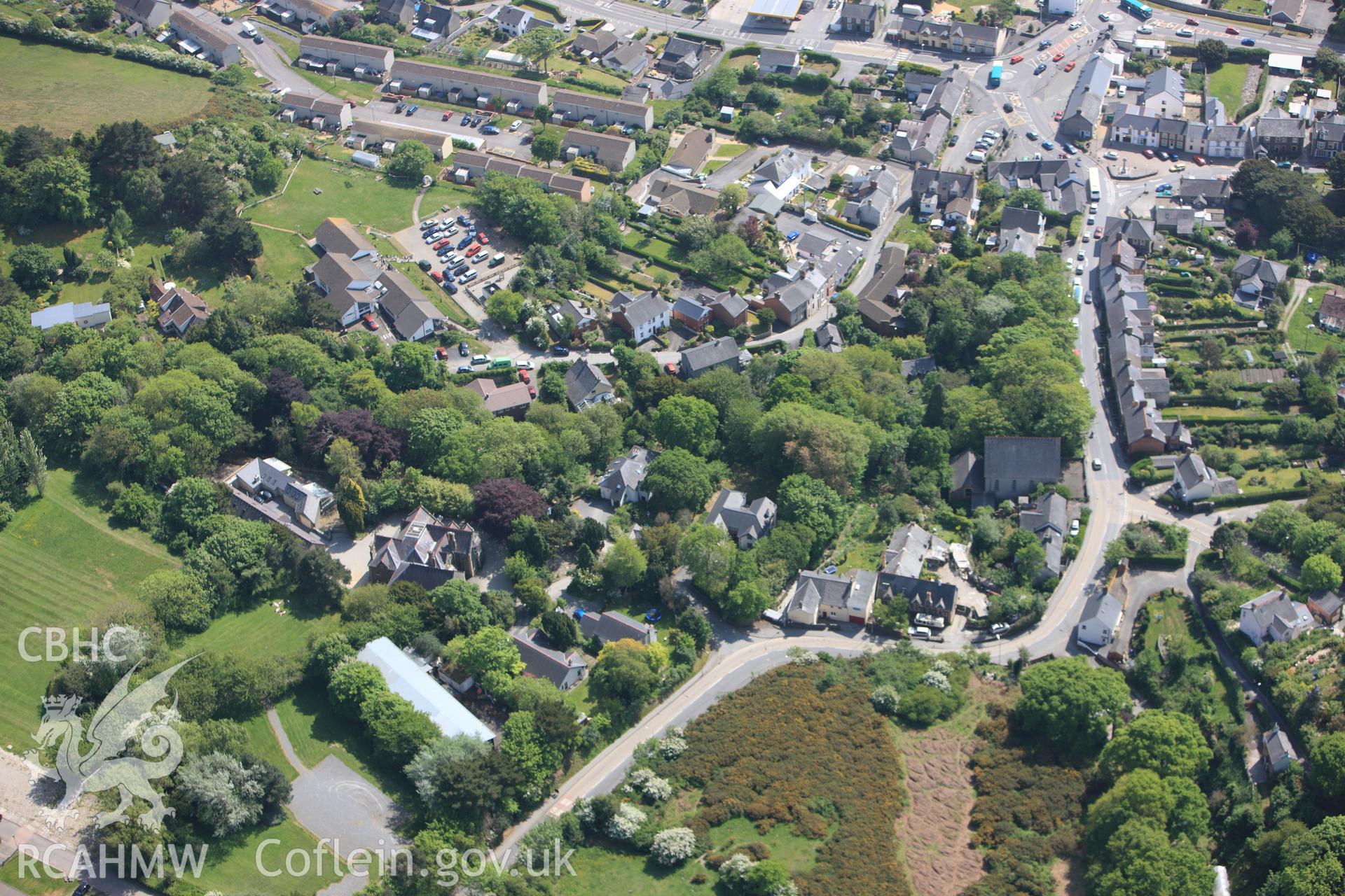 RCAHMW colour oblique photograph of Llanbadarn fawr village. Taken by Toby Driver on 25/05/2010.