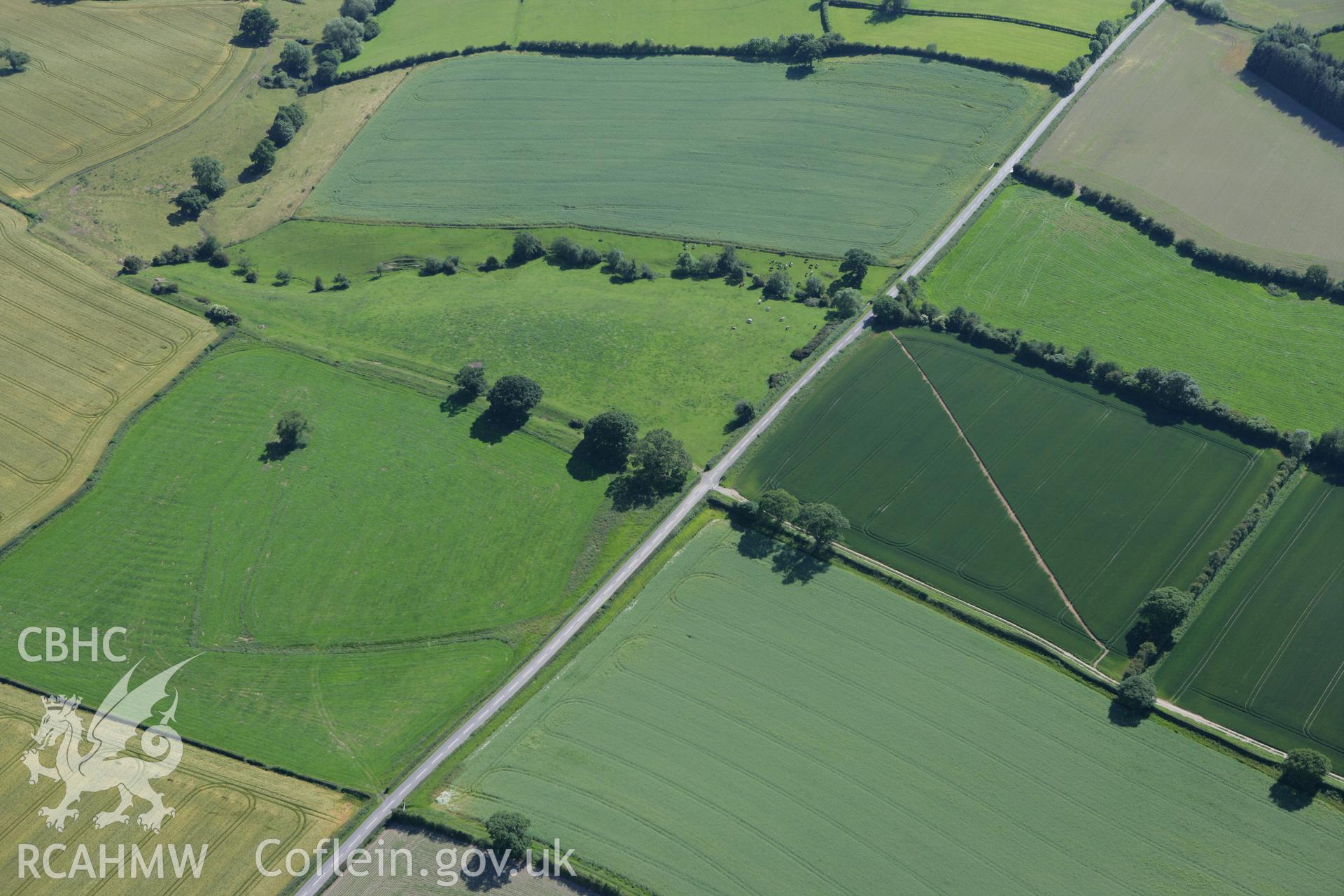 RCAHMW colour oblique photograph of Montgomery, site of Civil War Battle. Taken by Toby Driver on 21/06/2010.