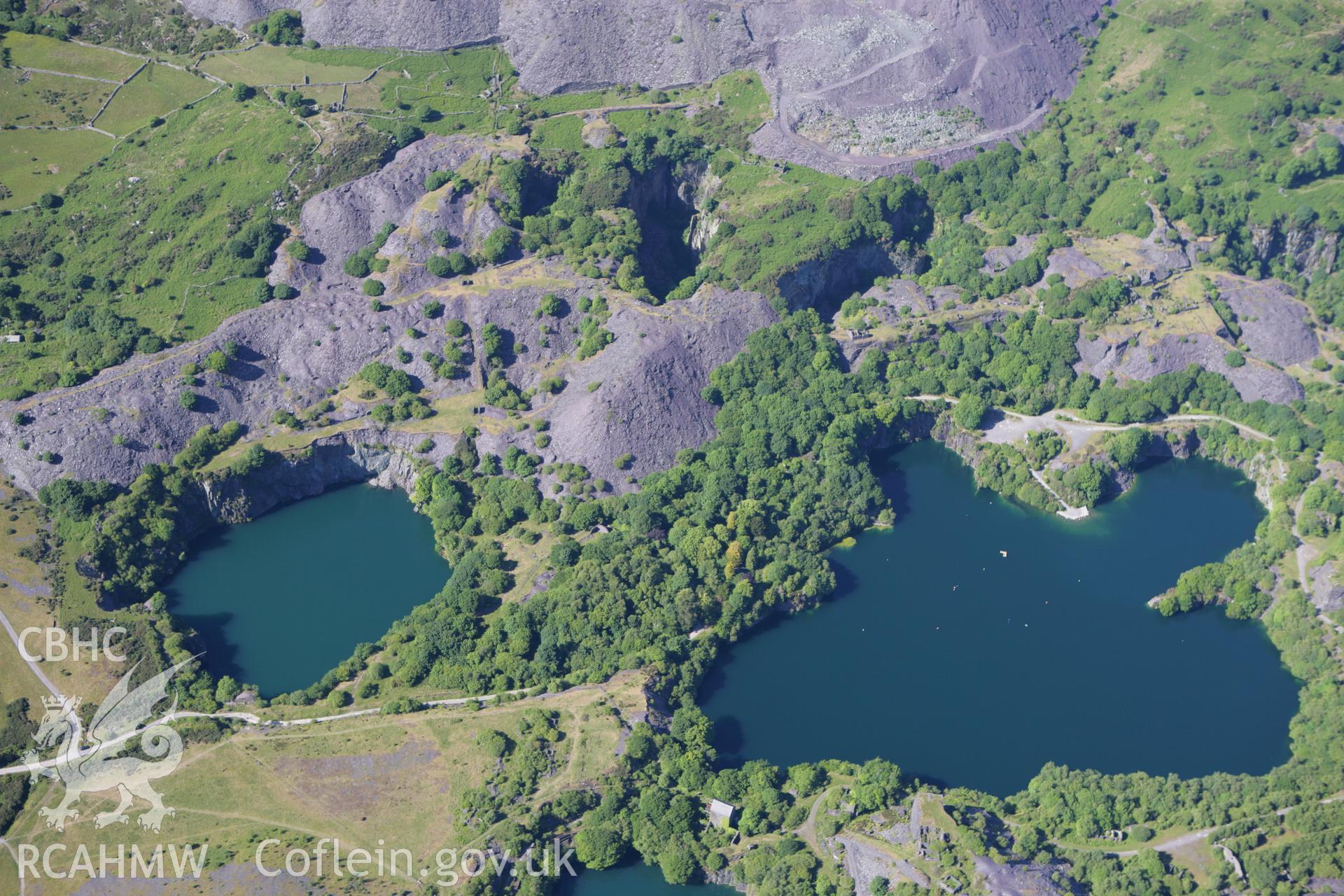 RCAHMW colour oblique photograph of Dorothea Quarry and Engine House. Taken by Toby Driver on 16/06/2010.