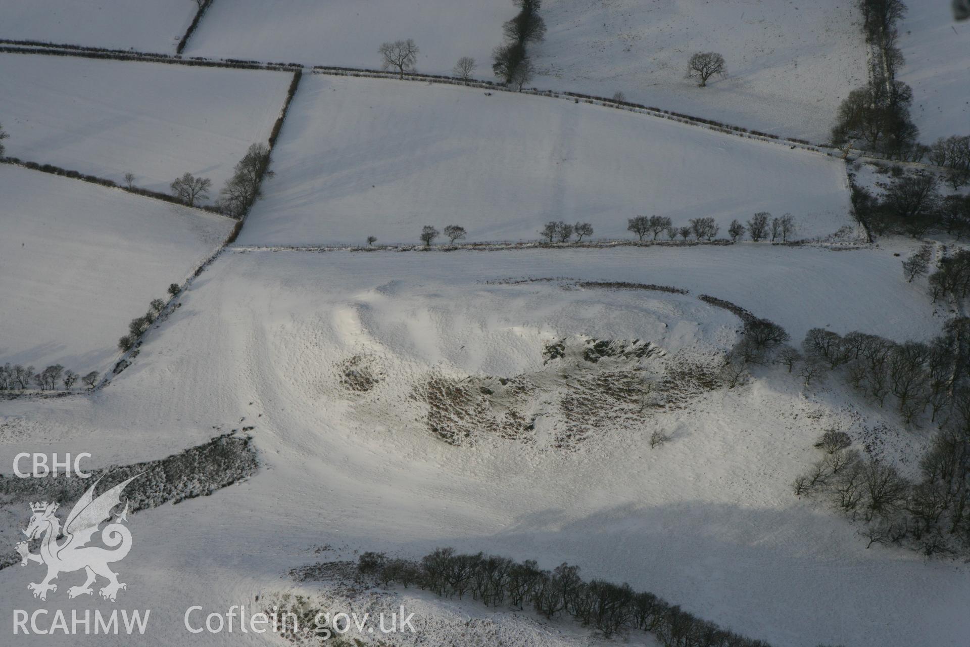 RCAHMW colour oblique photograph of Gilfach y Dwn fawr hillfort. Taken by Toby Driver on 02/12/2010.