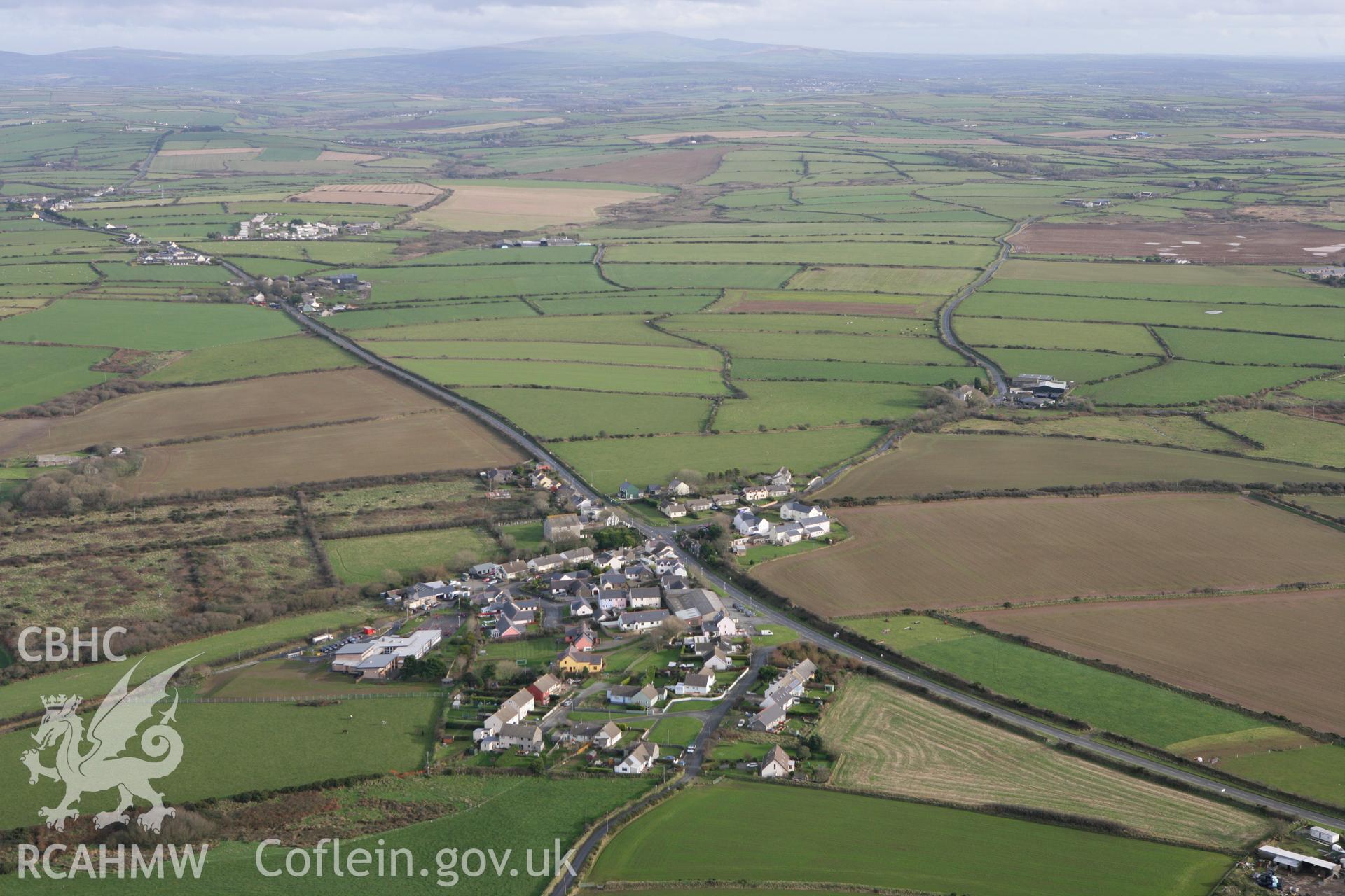 RCAHMW colour oblique photograph of Croes-goch village. Taken by Toby Driver on 16/11/2010.