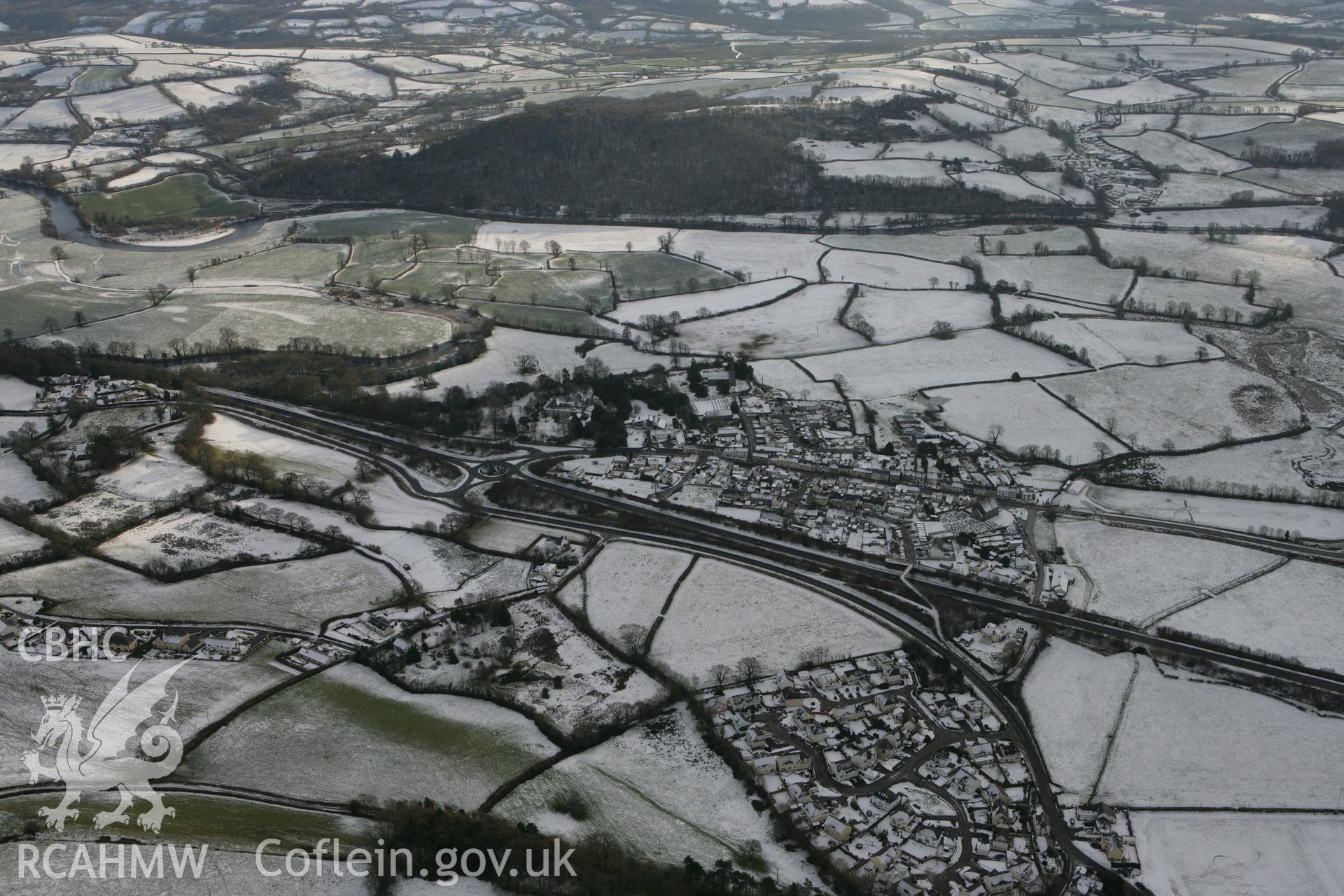 RCAHMW colour oblique photograph of Abergwili from the north, showing Wellfield House garden. Taken by Toby Driver on 01/12/2010.