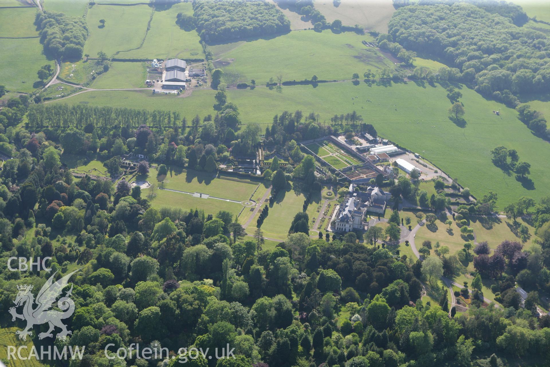 RCAHMW colour oblique photograph of Dyffryn House and Gardens, St. Nicholas. Taken by Toby Driver on 24/05/2010.