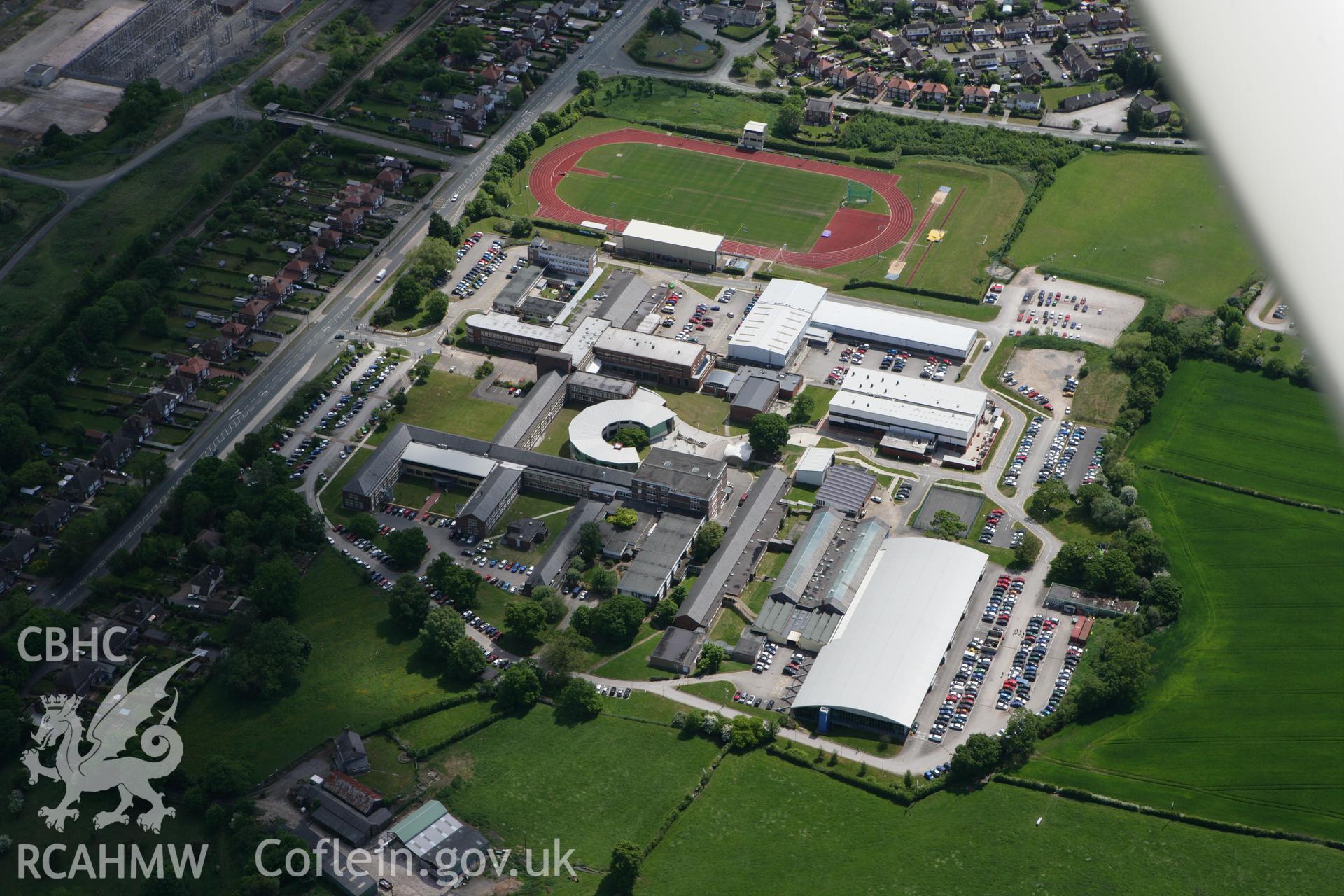 RCAHMW colour oblique photograph of Deeside College, Kelsterton, Flintshire. Taken by Toby Driver on 27/05/2010.