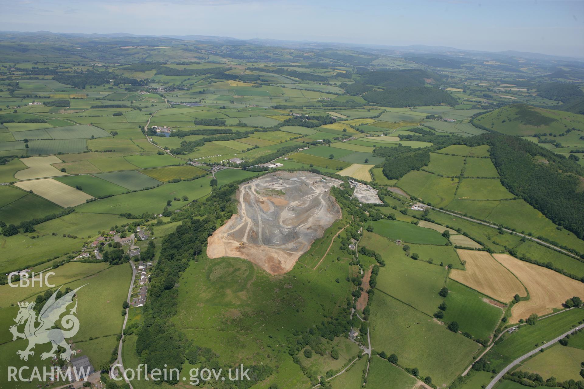 RCAHMW colour oblique photograph of Gore Quarry, Old Radnor Hill, Walton. Taken by Toby Driver on 21/06/2010.