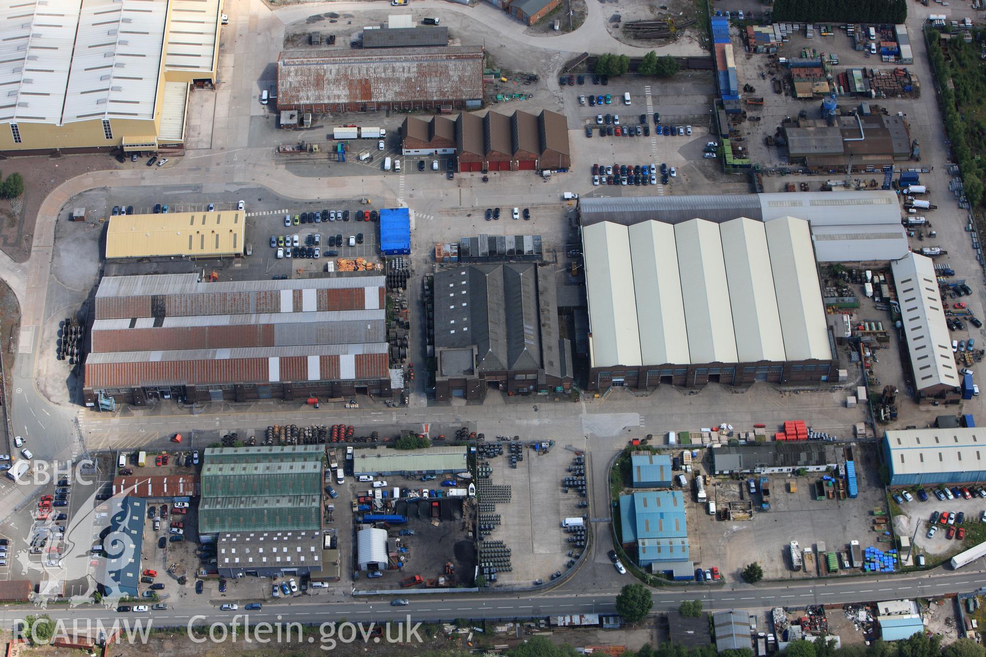 RCAHMW colour oblique photograph of Ferry Engineering Works, Queens Ferry. Taken by Toby Driver on 27/05/2010.