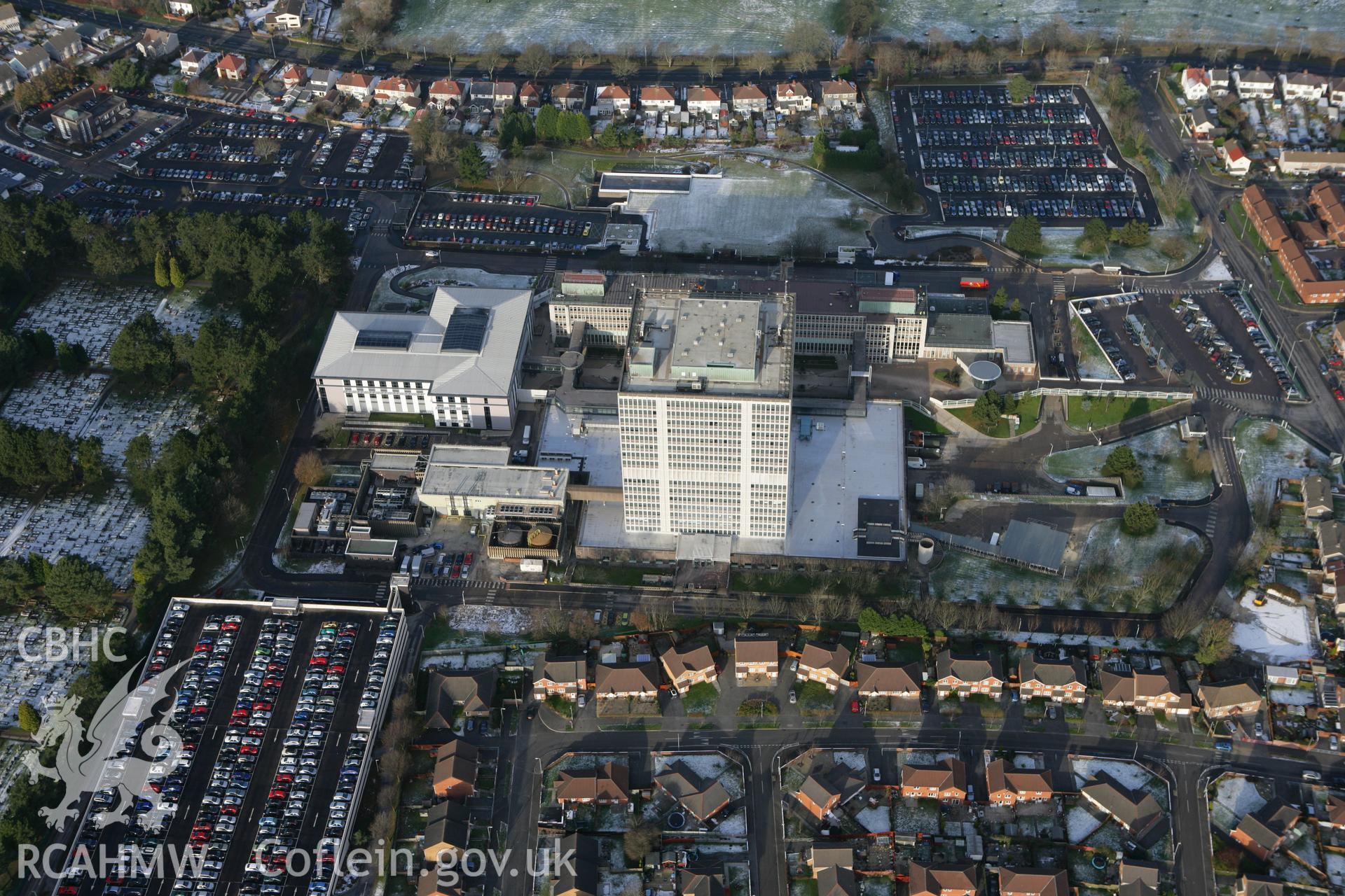 RCAHMW colour oblique photograph of DVLA Building, Morriston, Swansea. Taken by Toby Driver on 01/12/2010.