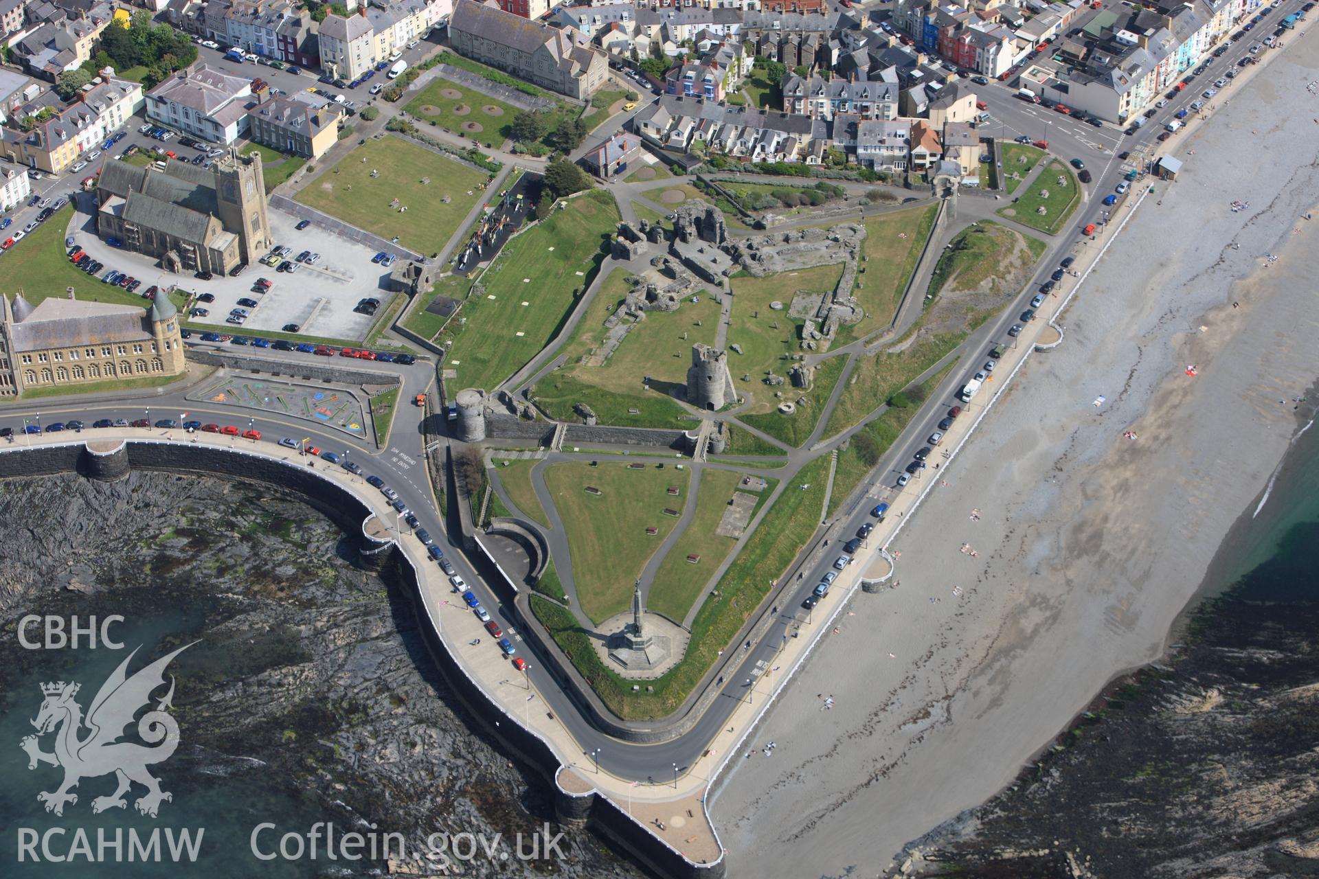 RCAHMW colour oblique photograph of Aberystwyth Castle. Taken by Toby Driver on 25/05/2010.