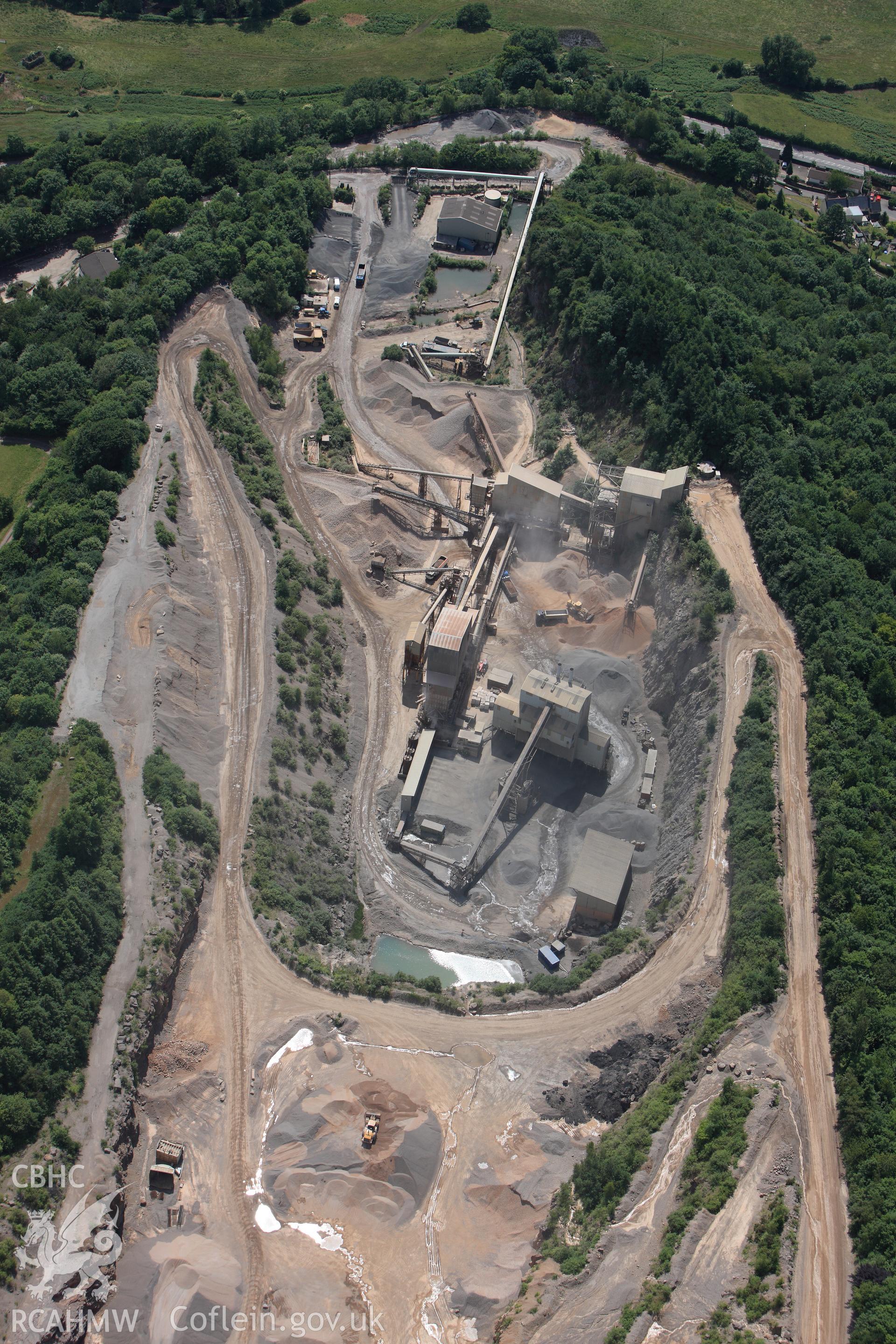 RCAHMW colour oblique photograph of Machen Quarry. Taken by Toby Driver on 21/06/2010.