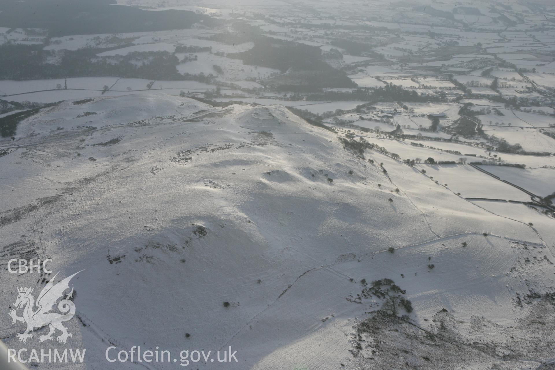 RCAHMW colour oblique photograph of Pen y Bannau hillfort, view from the north. Taken by Toby Driver on 02/12/2010.