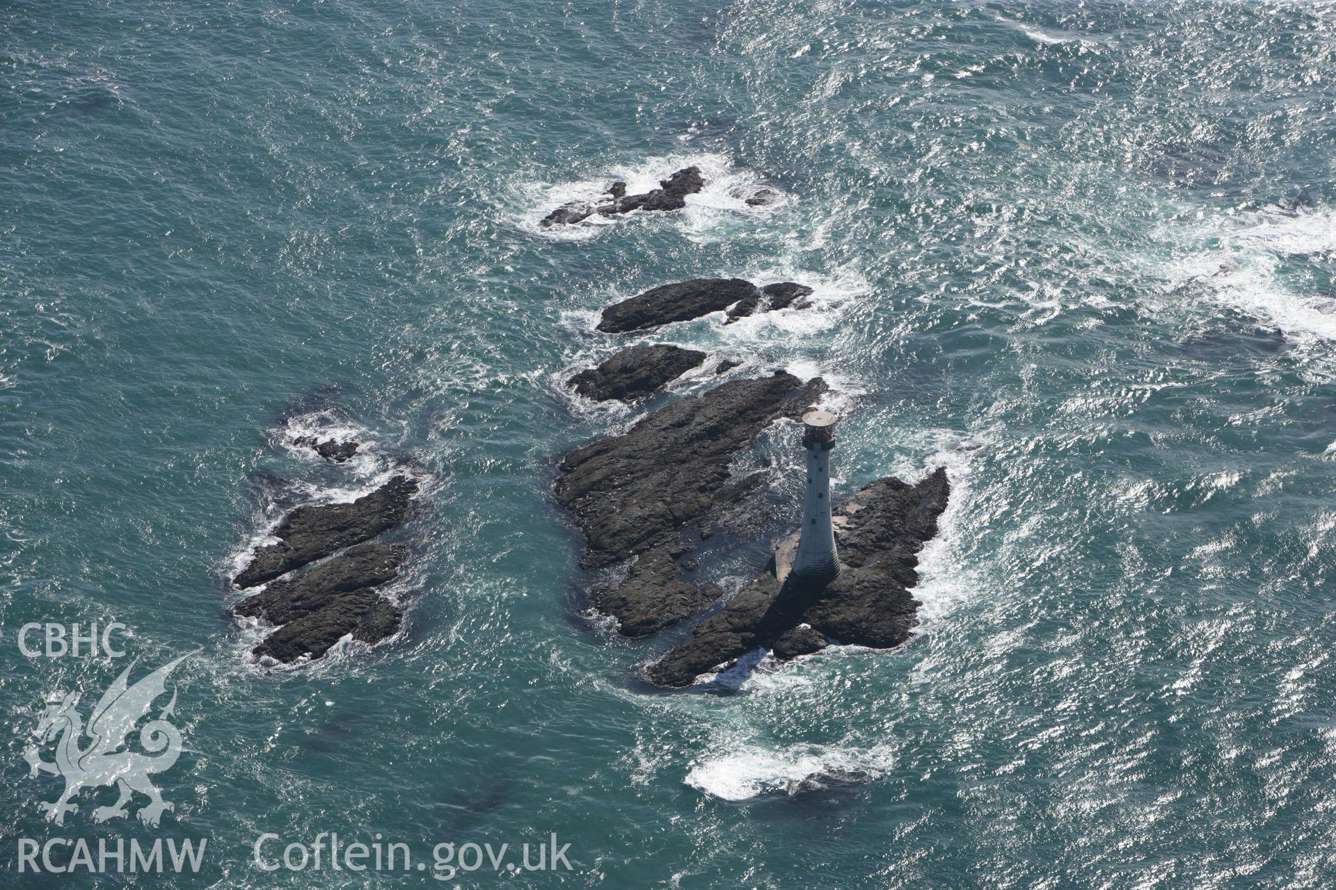 RCAHMW colour oblique photograph of The Smalls Lighthouse, west of Skomer Island. Taken by Toby Driver on 09/09/2010.