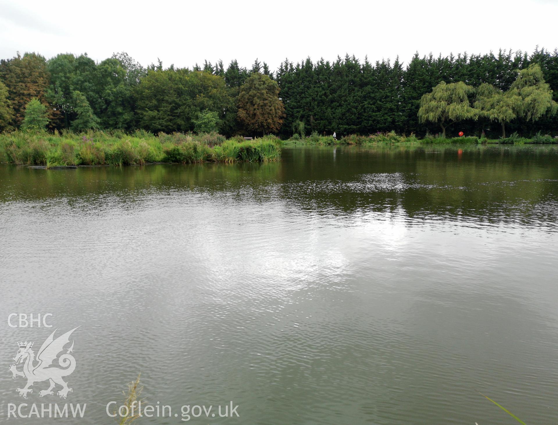 Pond (or large body of water) at Cwmbran Park, photographed by Susan Fielding of RCAHMW on 12 September 2019.