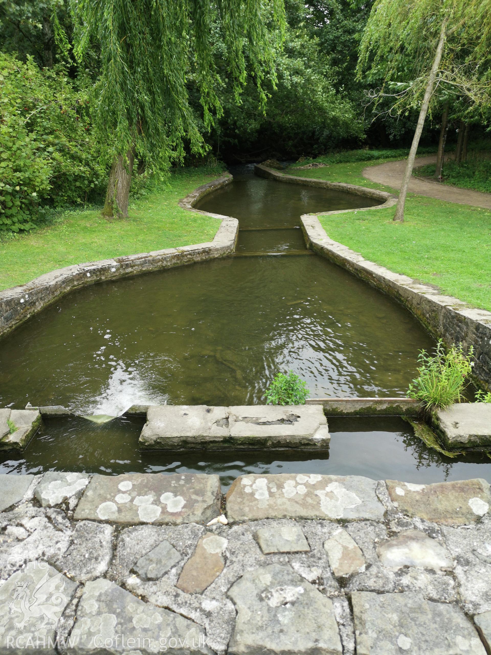 Ornamental running water feature at Cwmbran Park, photographed by Susan Fielding of RCAHMW on 12 September 2019.