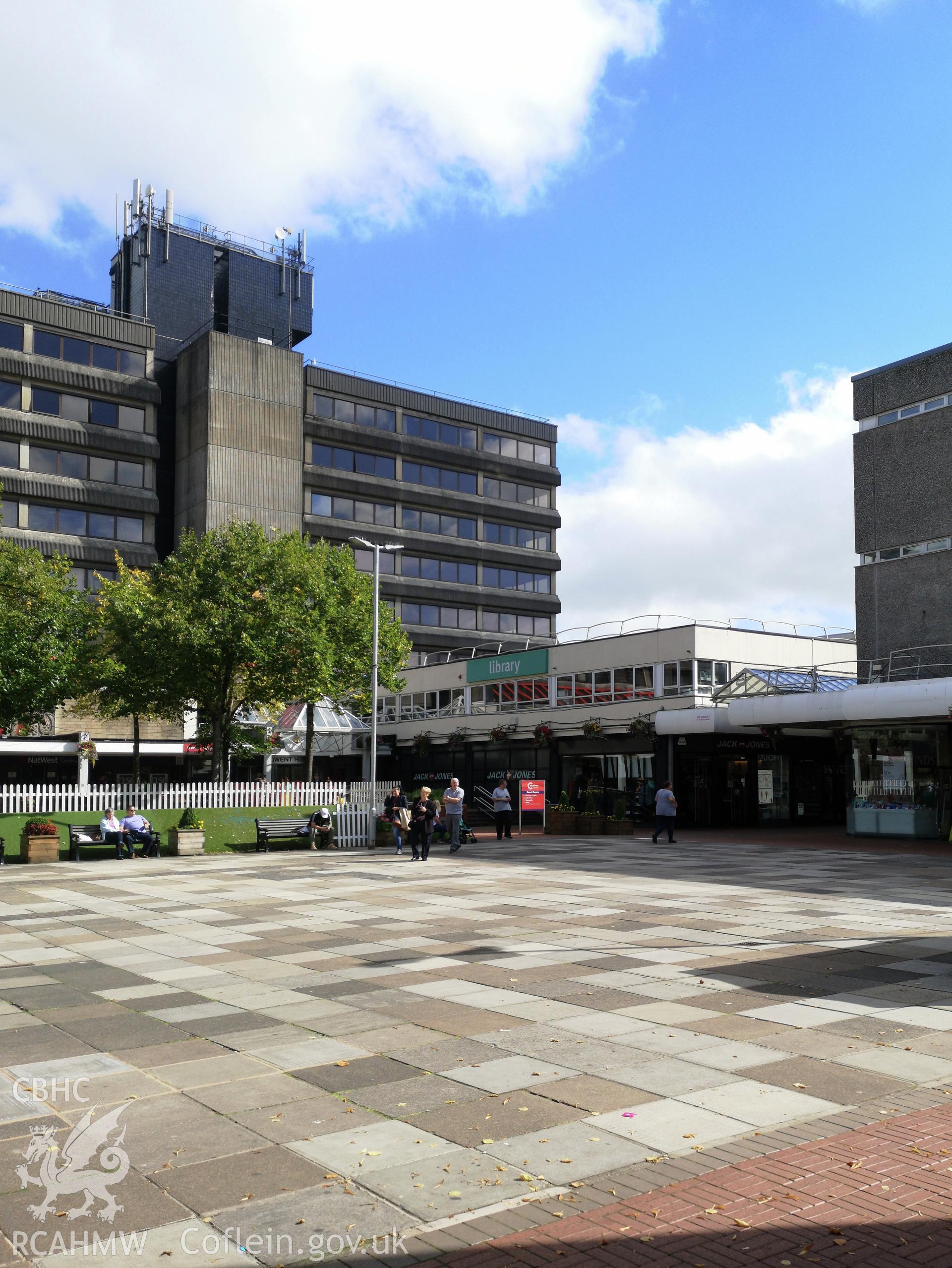 Exterior view of Gwent House in Cwmbran, photographed by Susan Fielding of RCAHMW on 12 September 2019.
