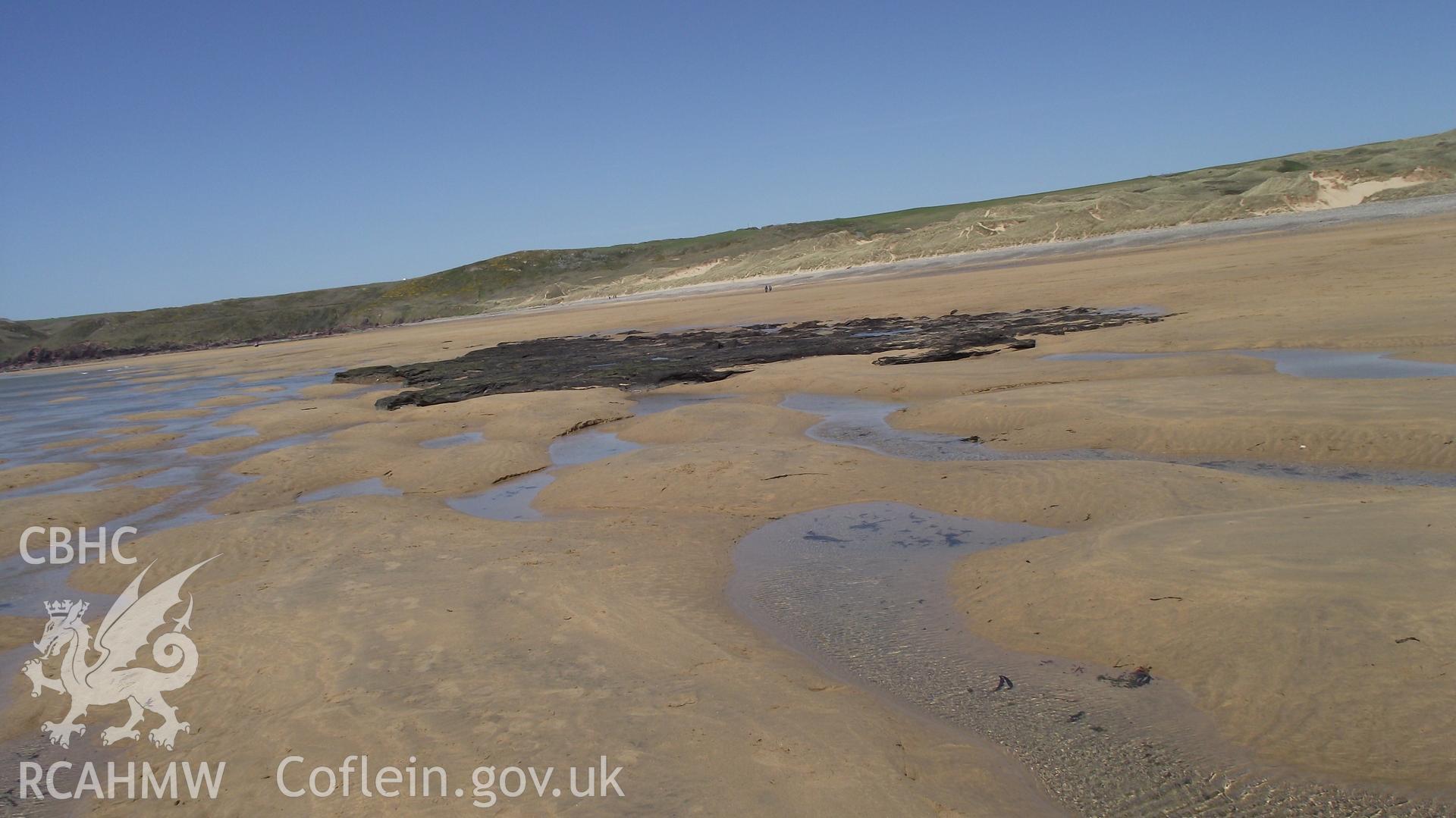 Set of 6 digital colour photograph taken by Norbert Rumpler which show the submerged forest at Freshwater West.