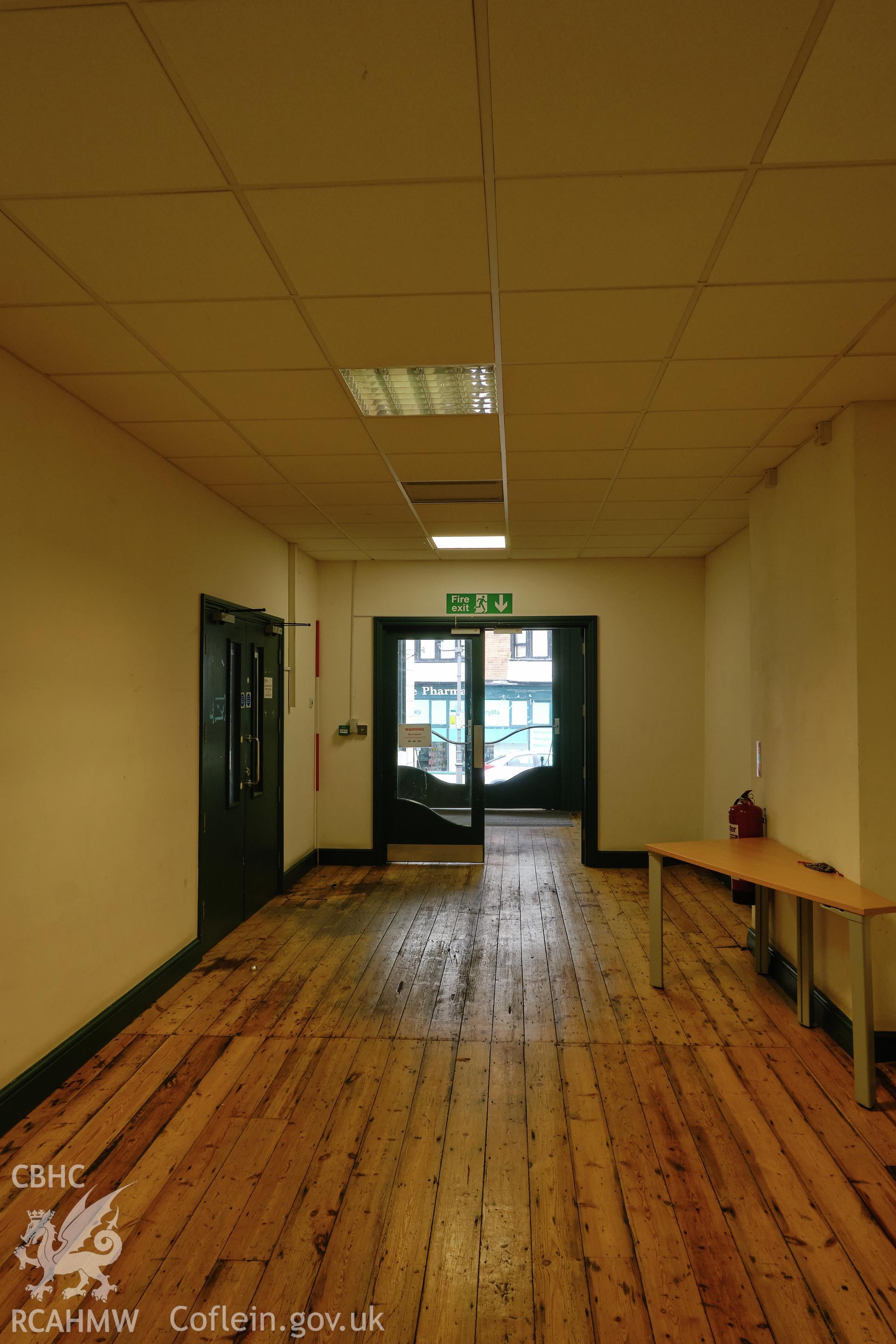 Colour photograph showing Automobile Palace - room 1.3, looking NE to 1.2. Produced as part of Historic Building Recording for Automobile Palace, carried out by Richard Hayman, June 2021.