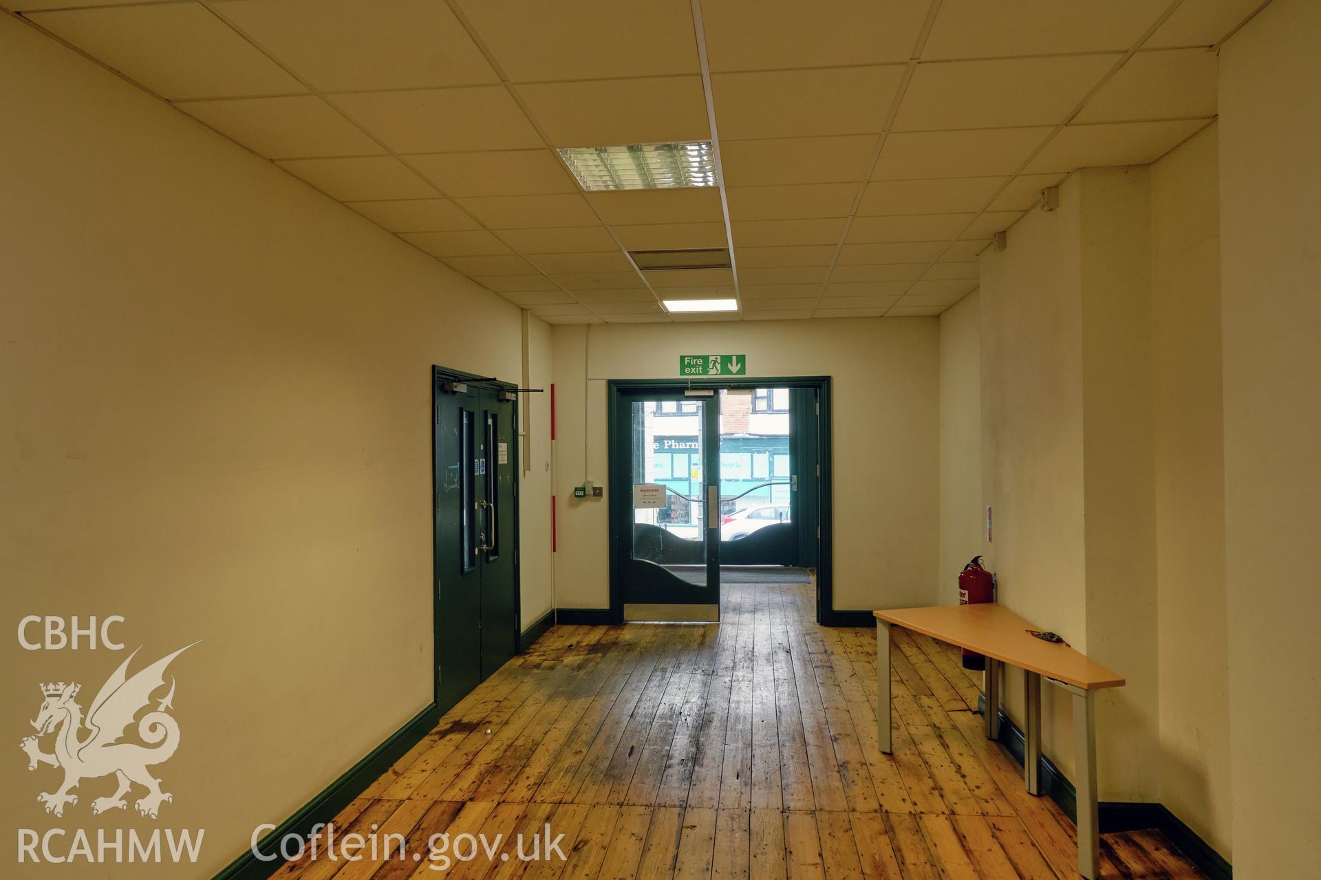 Colour photograph showing Automobile Palace - room 1.3, looking NE to 1.2. Produced as part of Historic Building Recording for Automobile Palace, carried out by Richard Hayman, June 2021.