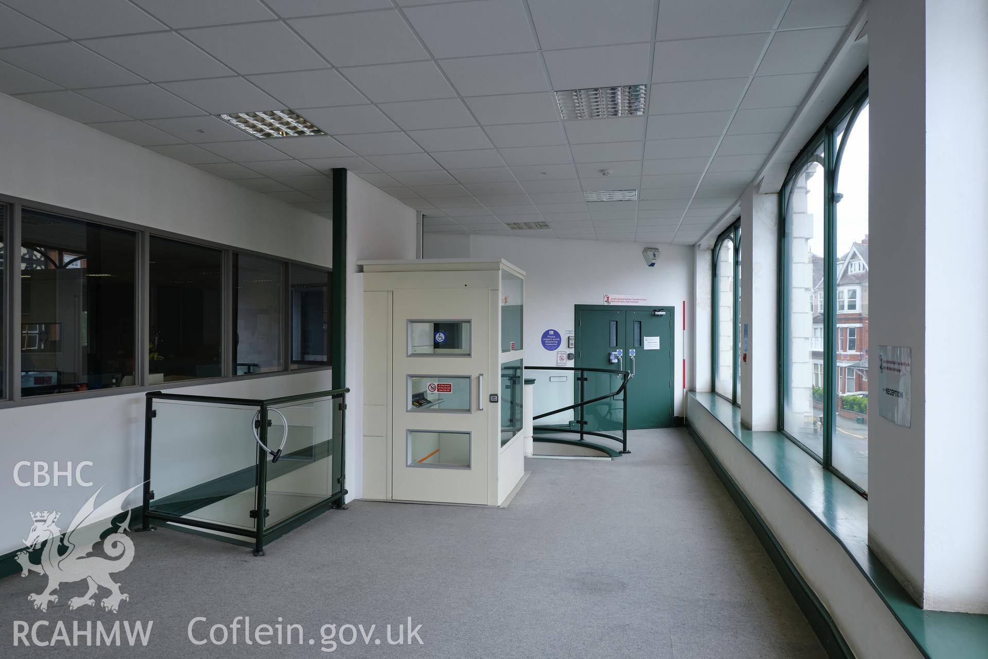 Colour photograph showing Automobile Palace - room 1.5, looking SW. Produced as part of Historic Building Recording for Automobile Palace, carried out by Richard Hayman, June 2021.