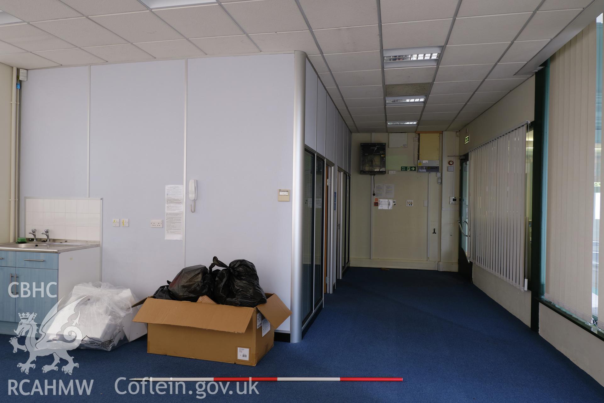 Colour photograph showing Automobile Palace - room G.4, looking SE. Produced as part of Historic Building Recording for Automobile Palace, carried out by Richard Hayman, June 2021.
