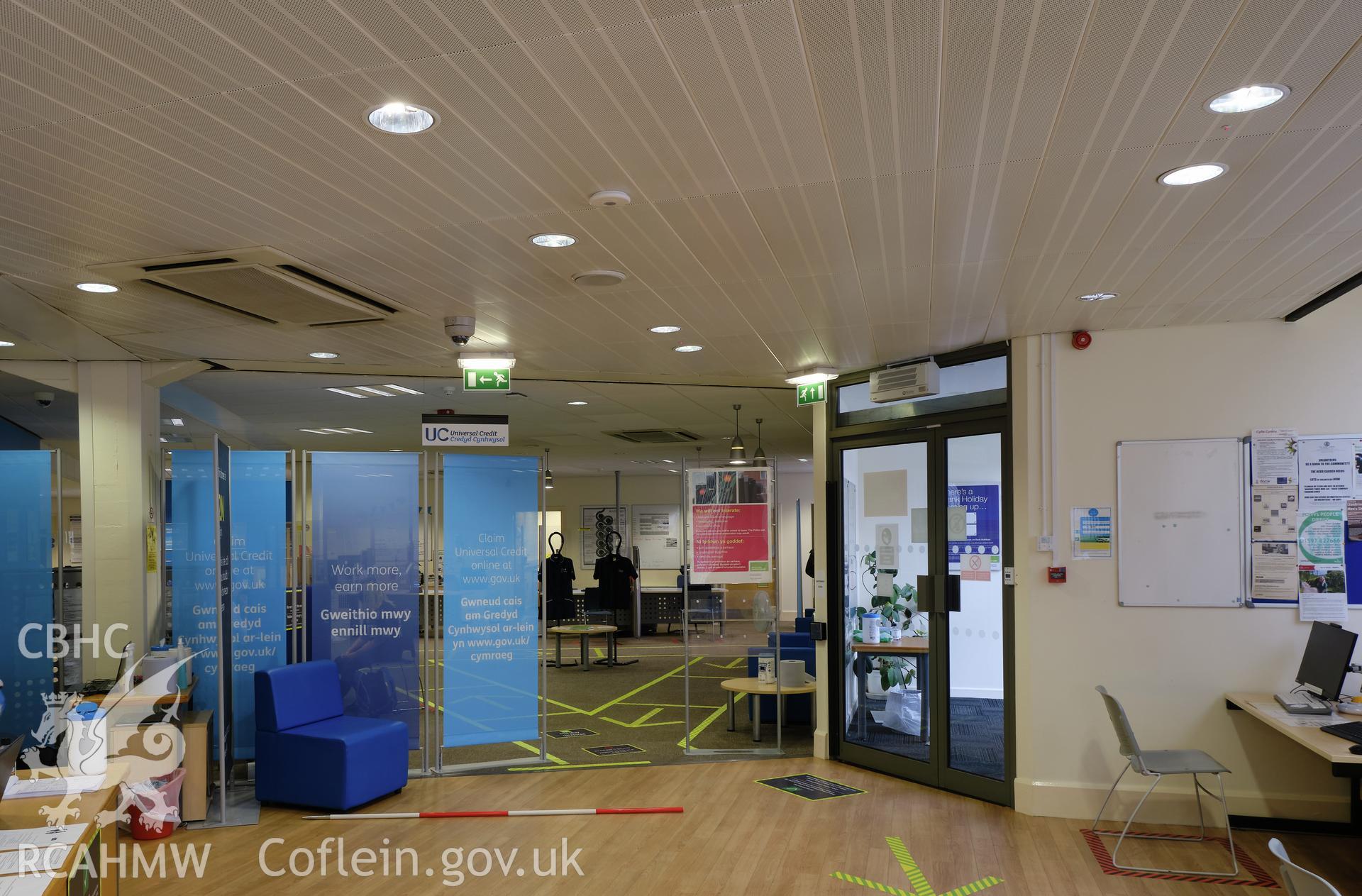 Colour photograph showing Automobile Palace - room 1.10, looking NW. Produced as part of Historic Building Recording for Automobile Palace, carried out by Richard Hayman, June 2021.