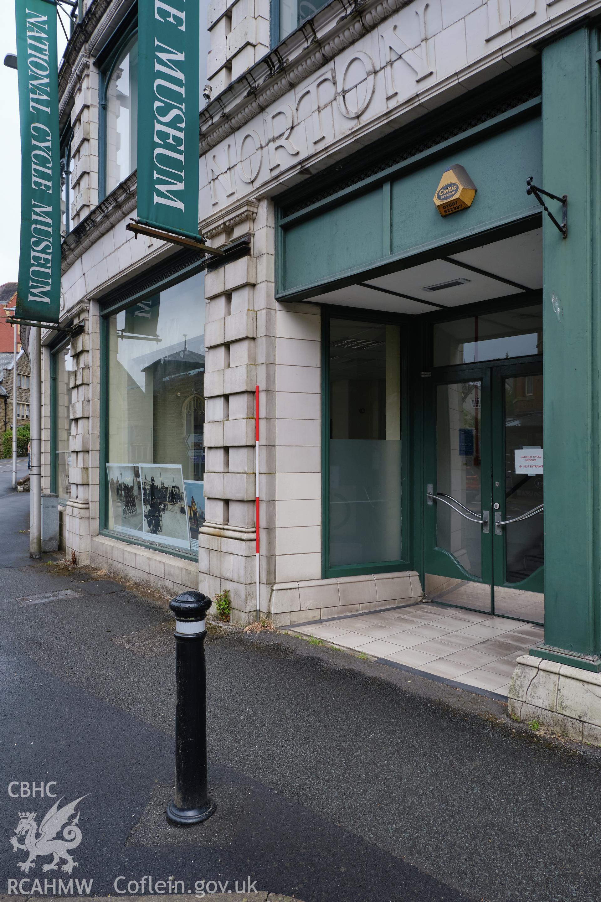 Colour photograph showing Automobile Palace - Temple Street front bays 6 & 7, looking E. Produced as part of Historic Building Recording for Automobile Palace, carried out by Richard Hayman, June 2021.