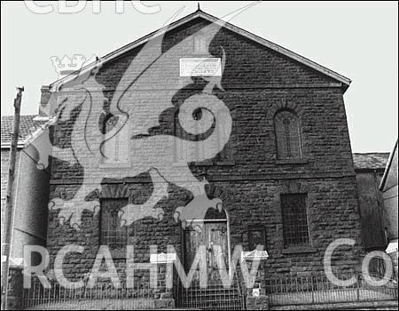 Digital black and white photograph showing Salem Newydd chapel ,  dated approximately 1992.