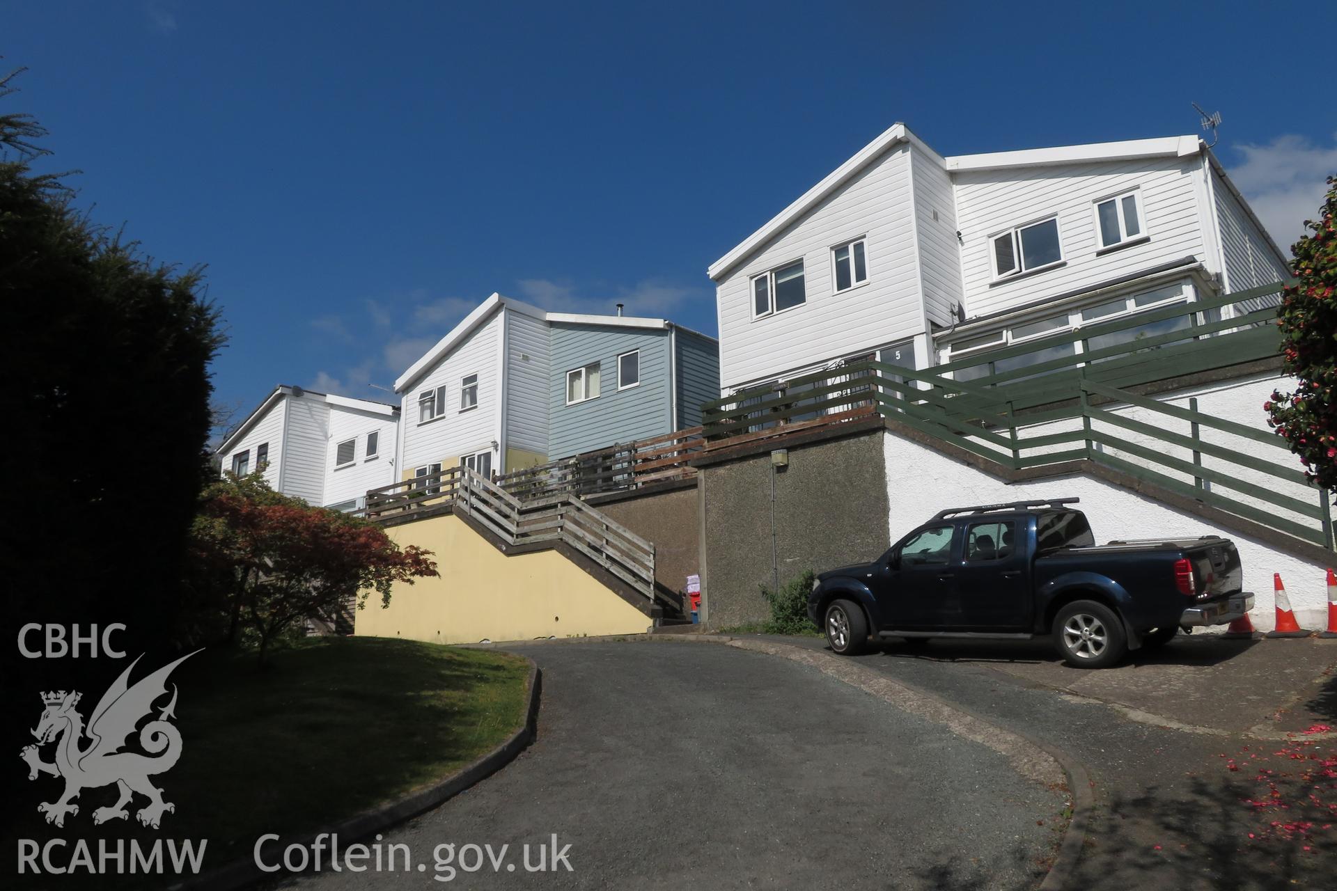 View of 1-6 Penrallt Estate, Machynlleth, from the south west.