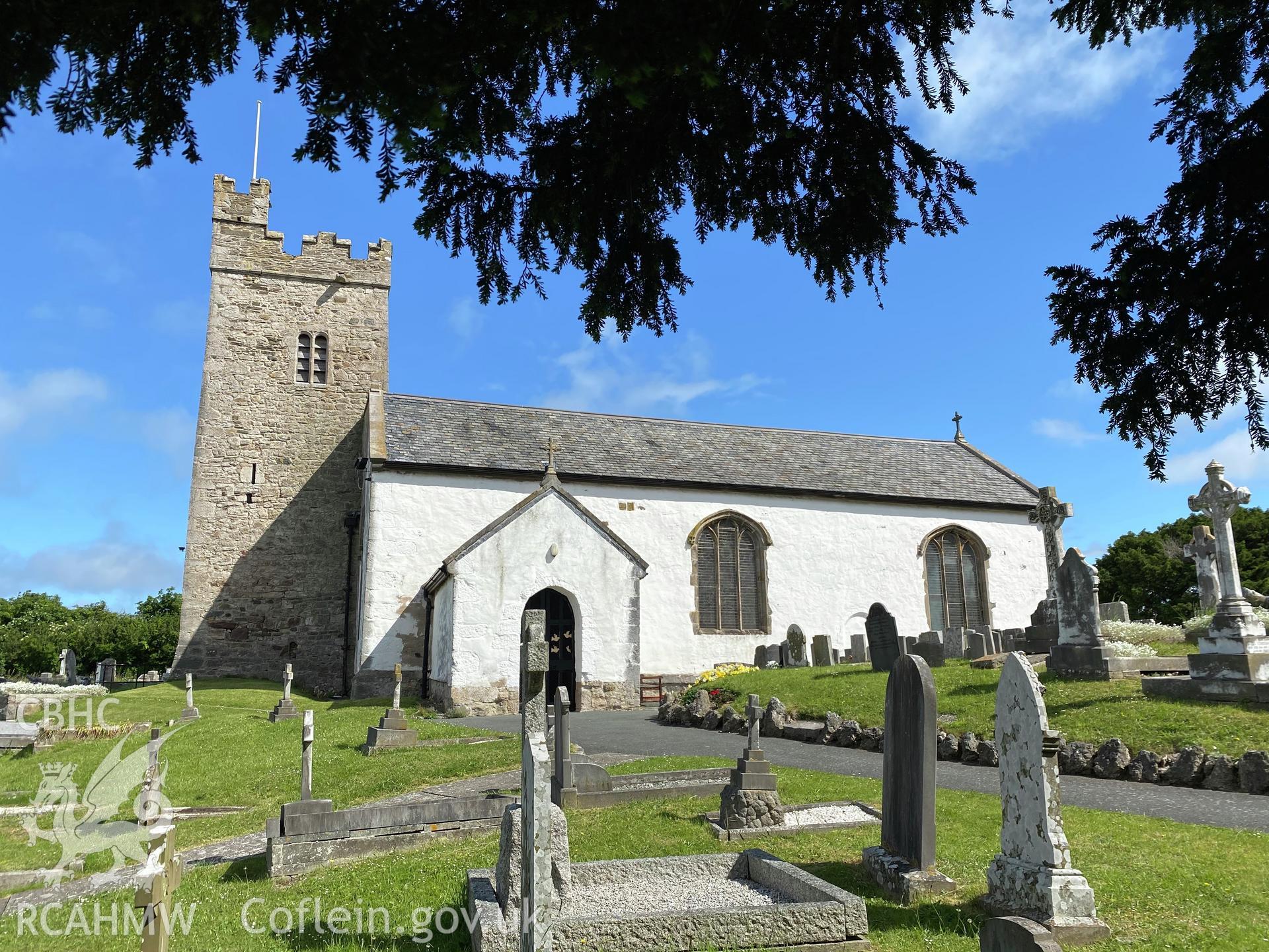 Digital colour photograph showing St Trillo's church, Llandrillo yn Rhos, produced by Paul R Davis in 2021.