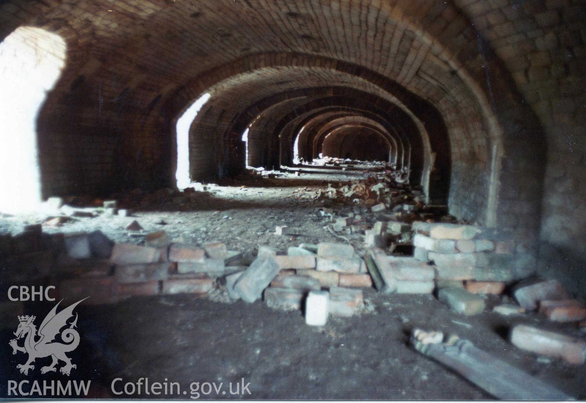 Digital photograph showing inside the Hoffmann kiln at Horeb Brickworks, dated July 1983.