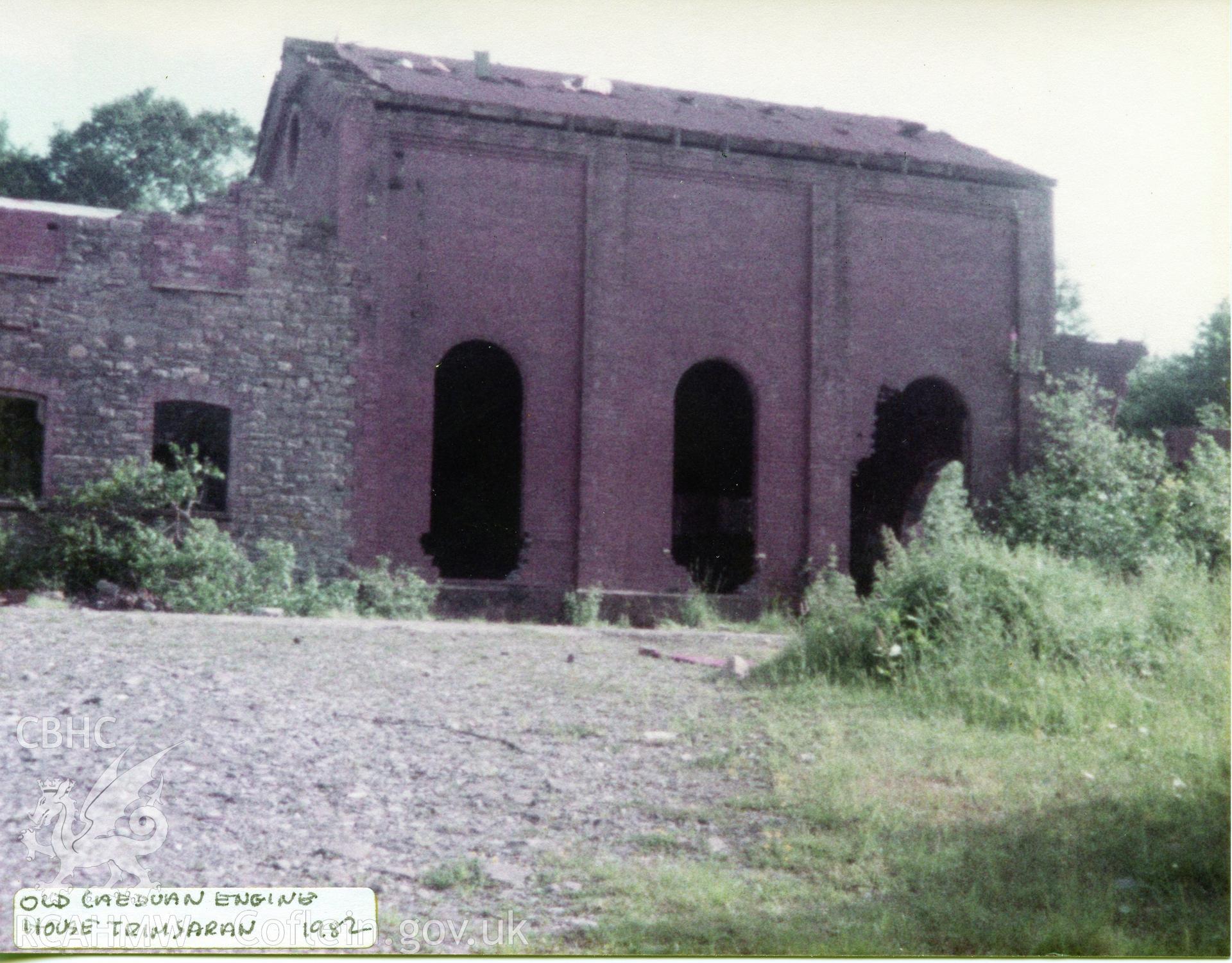 Digital photograph showing old Caeduan engine house, Trimsaran colliery, dated 1982.