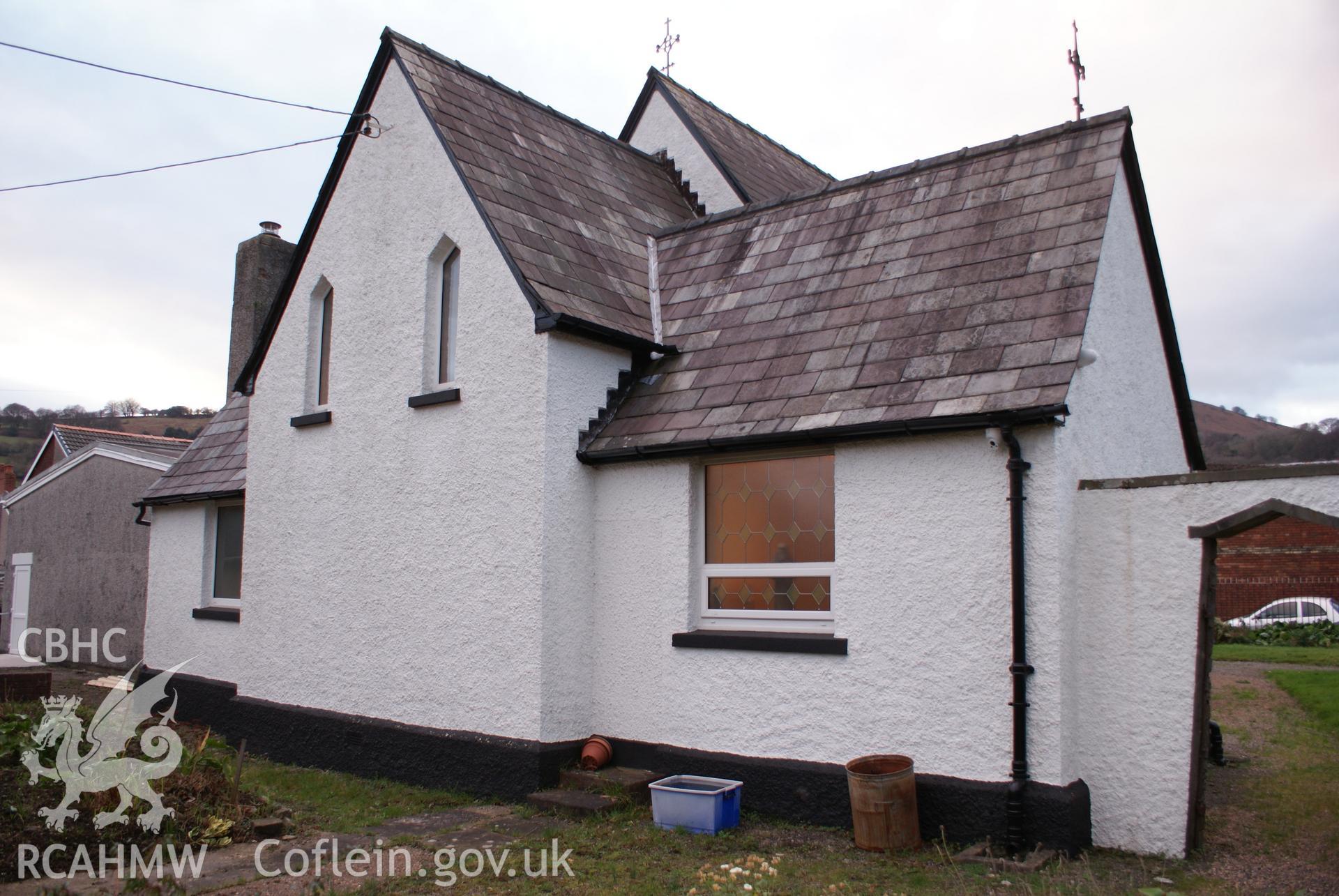 Digital colour photograph showing exterior of St Anthony of Padua Catholic church, Risca.