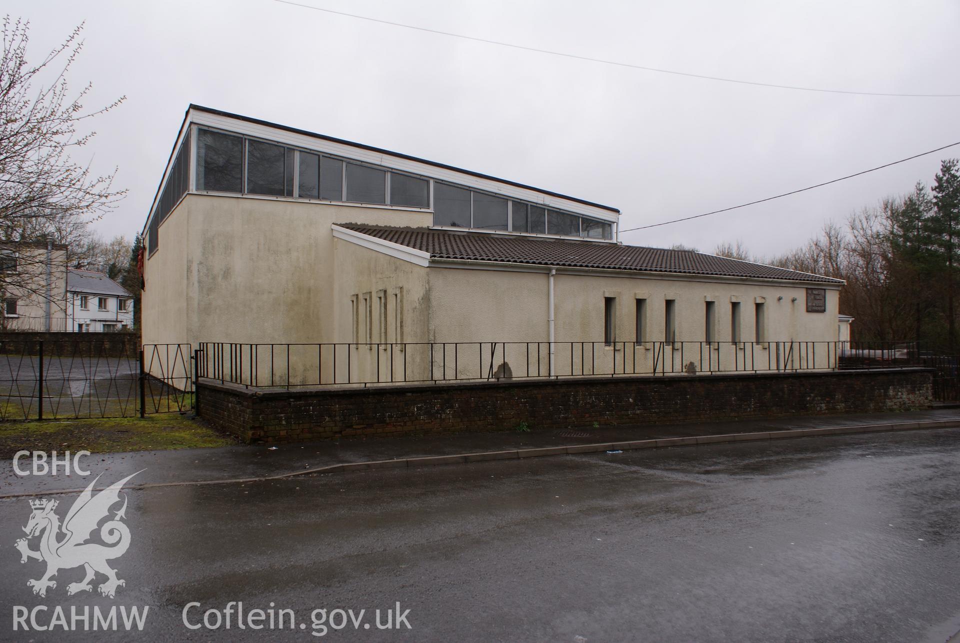 Digital colour photograph showing exterior of St Therese of Lisieux Catholic church, Hirwaun.