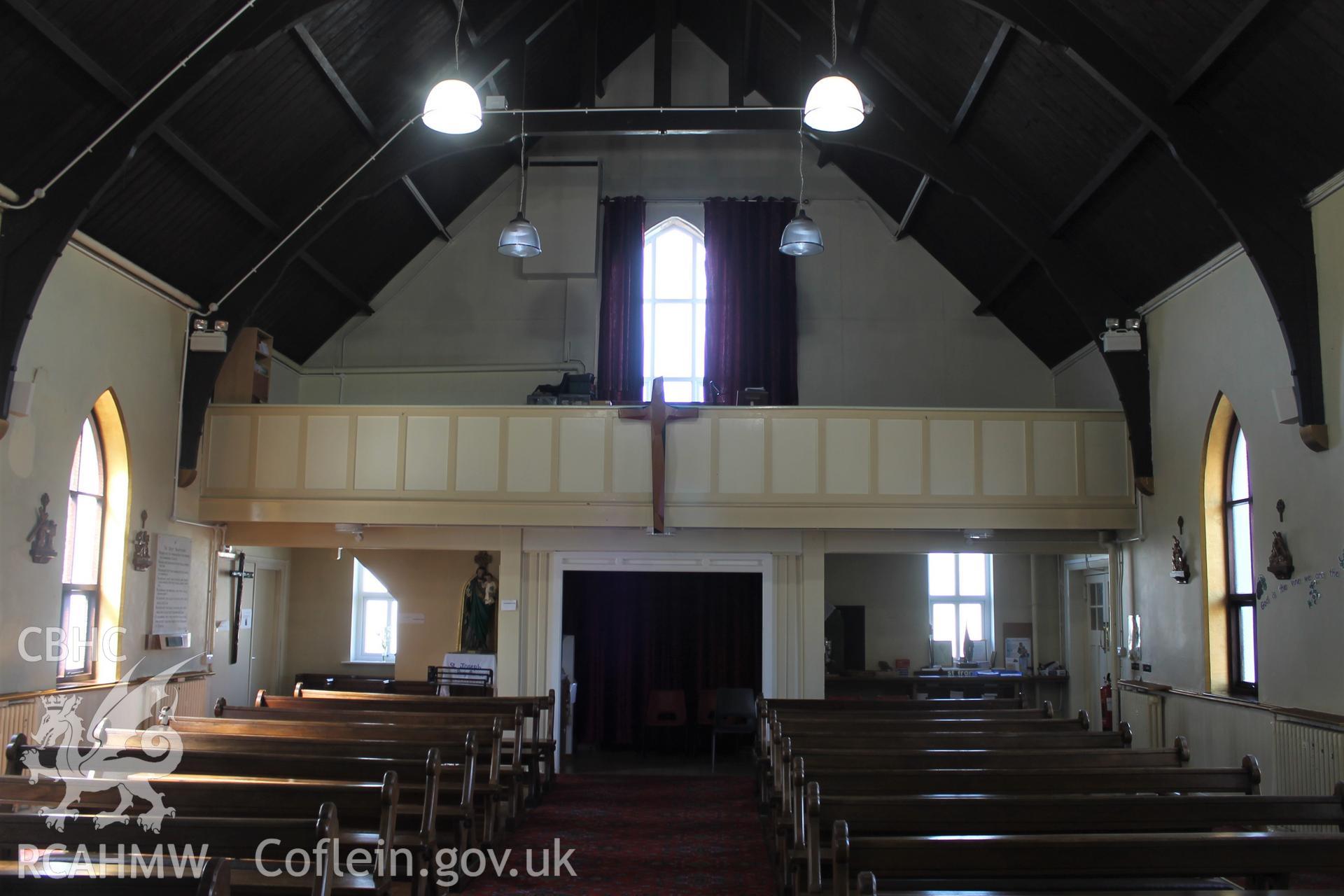 Digital colour photograph showing interior of St Francis's Catholic church, Milford Haven.