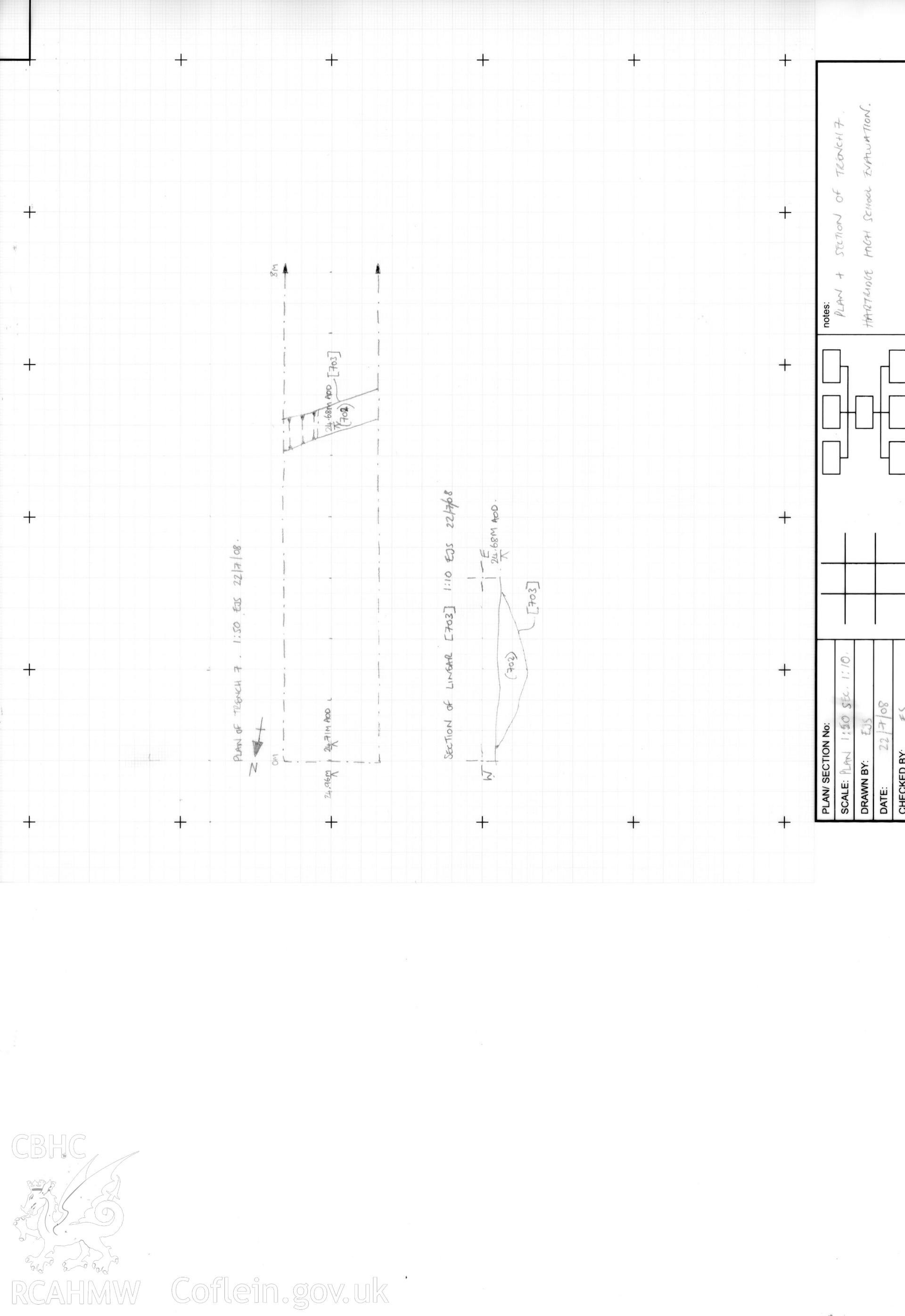 Land at Hartridge High School, Newport, Monmouthshire: digital copy of plan.