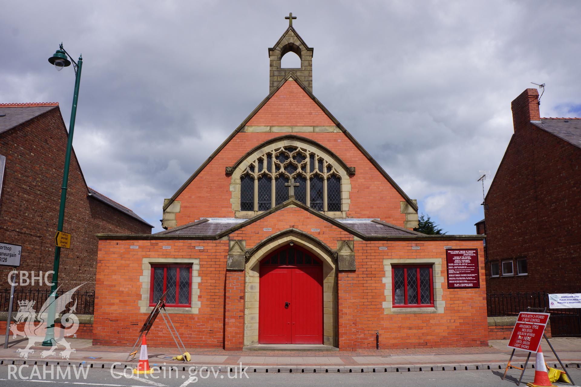 Digital colour photograph showing exterior of Blessed Sacrament Catholic church, Connahs Quay.