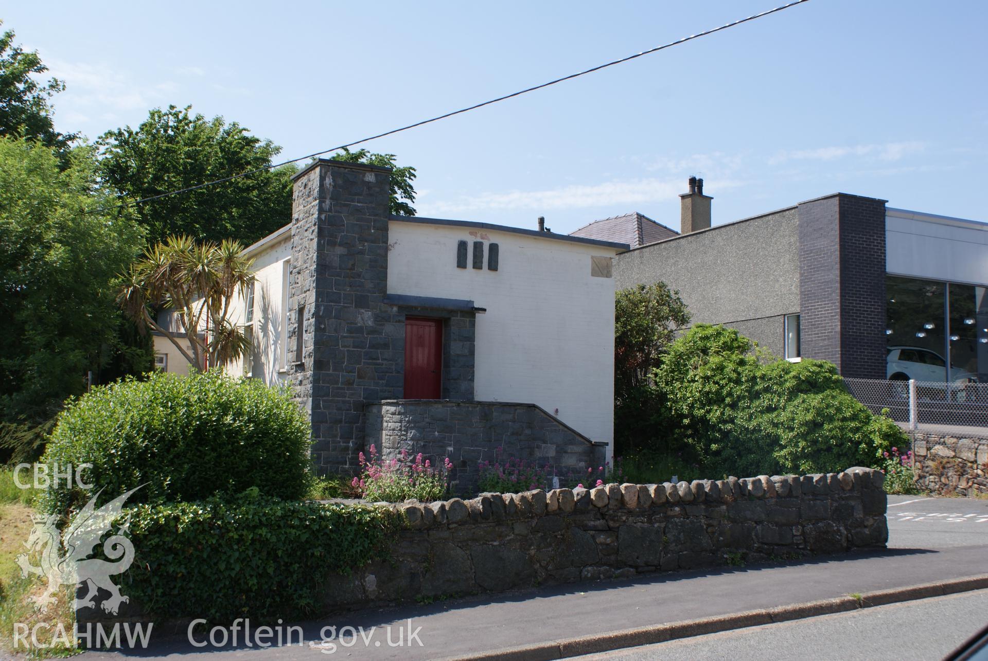 Digital colour photograph showing exterior of Holy Spirit Catholic church, Criccieth.