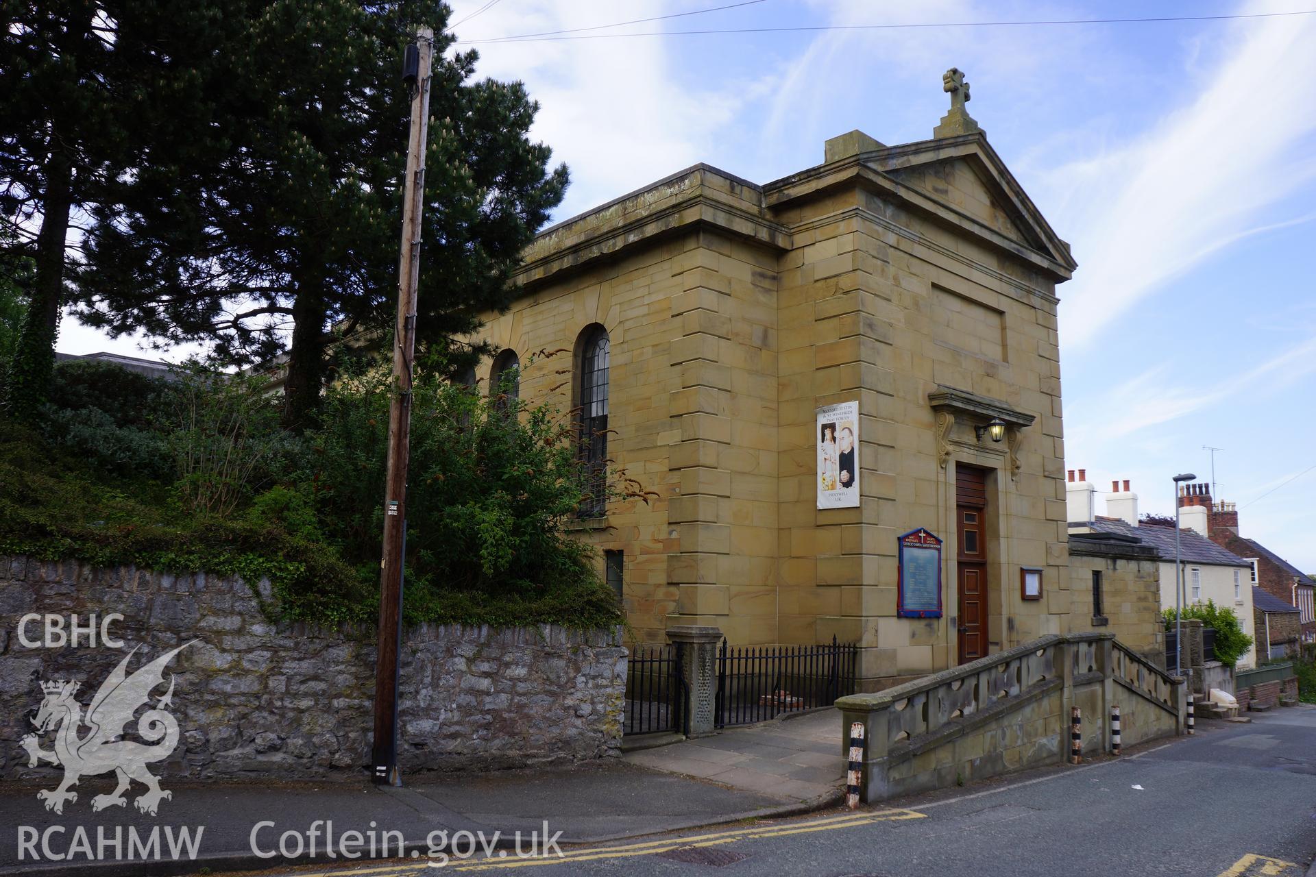 Digital colour photograph showing exterior of St Winefride's Catholic church, Holywell.