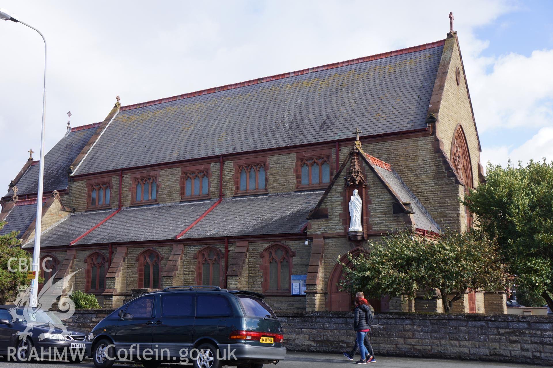 Digital colour photograph showing exterior of Our Lady Catholic church, Llandudno.